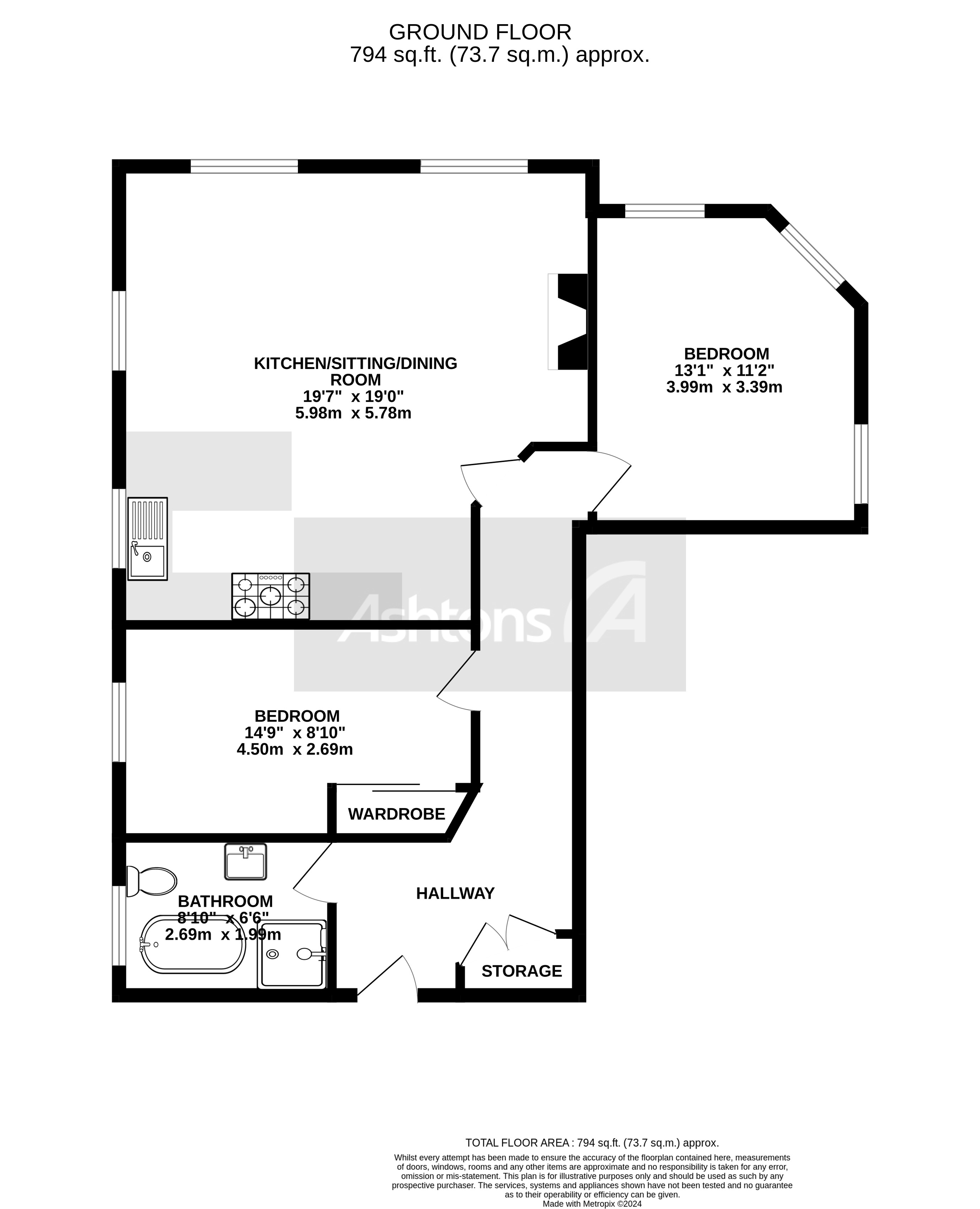 Flat 1, St. Helens Floor Plan