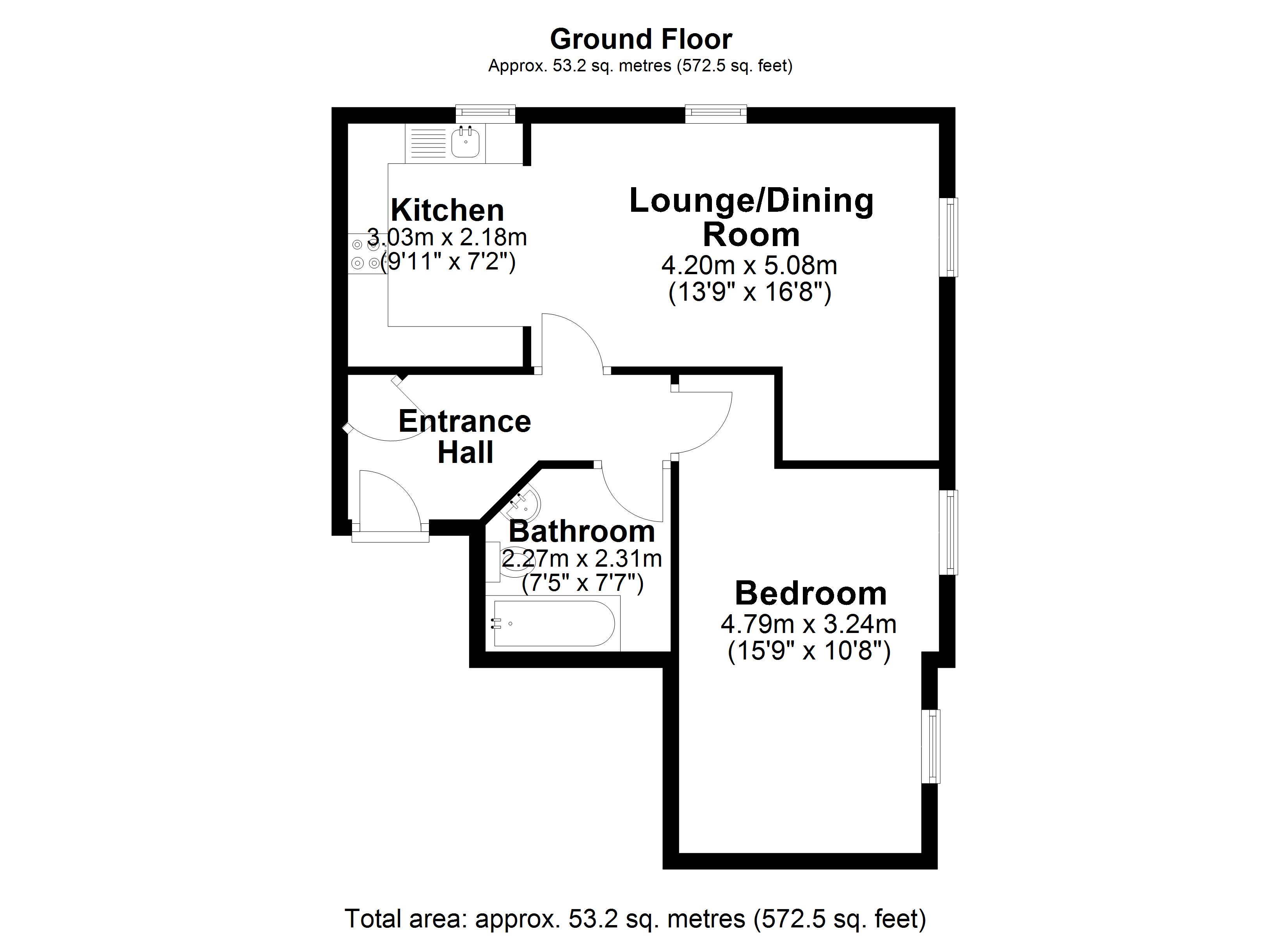 Apartment 2, Warrington Floor Plan