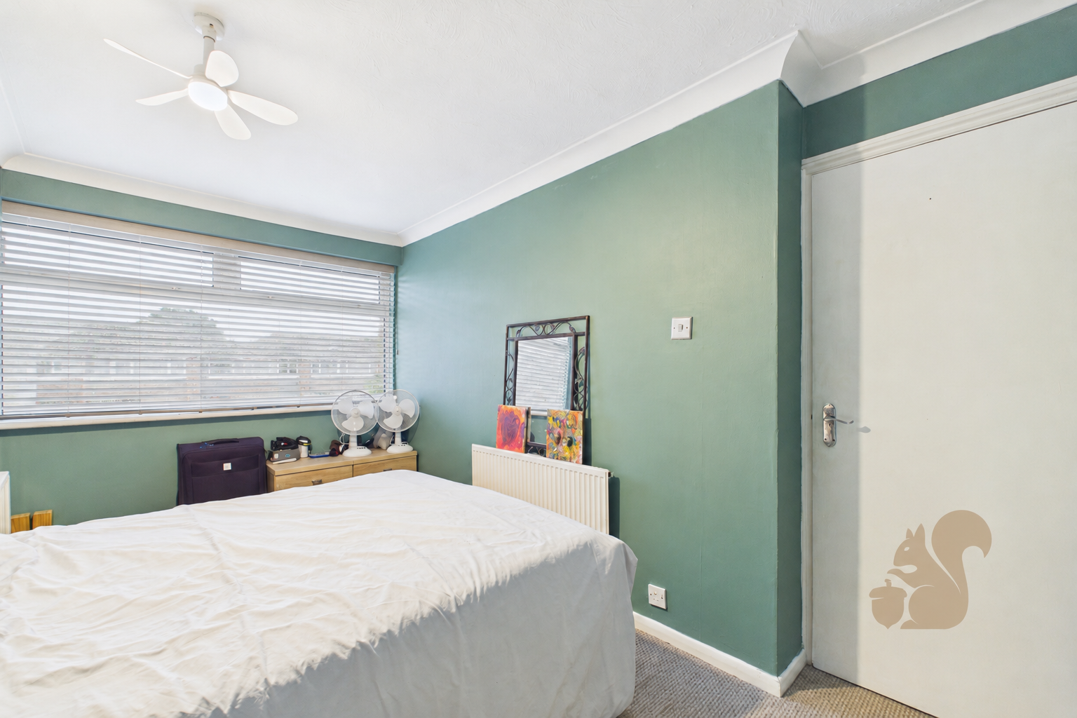 Cozy Sage-Green Bedroom Interior