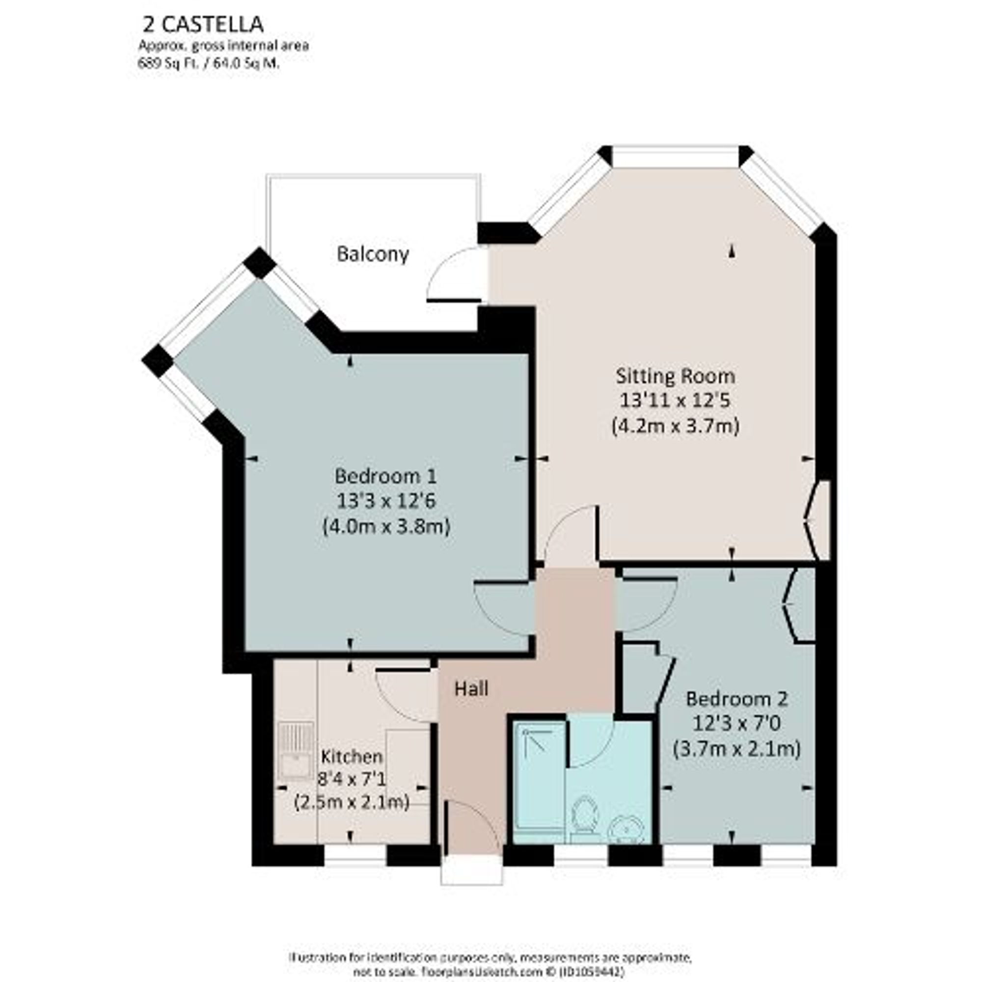 2 Castella, Kingswear floorplan