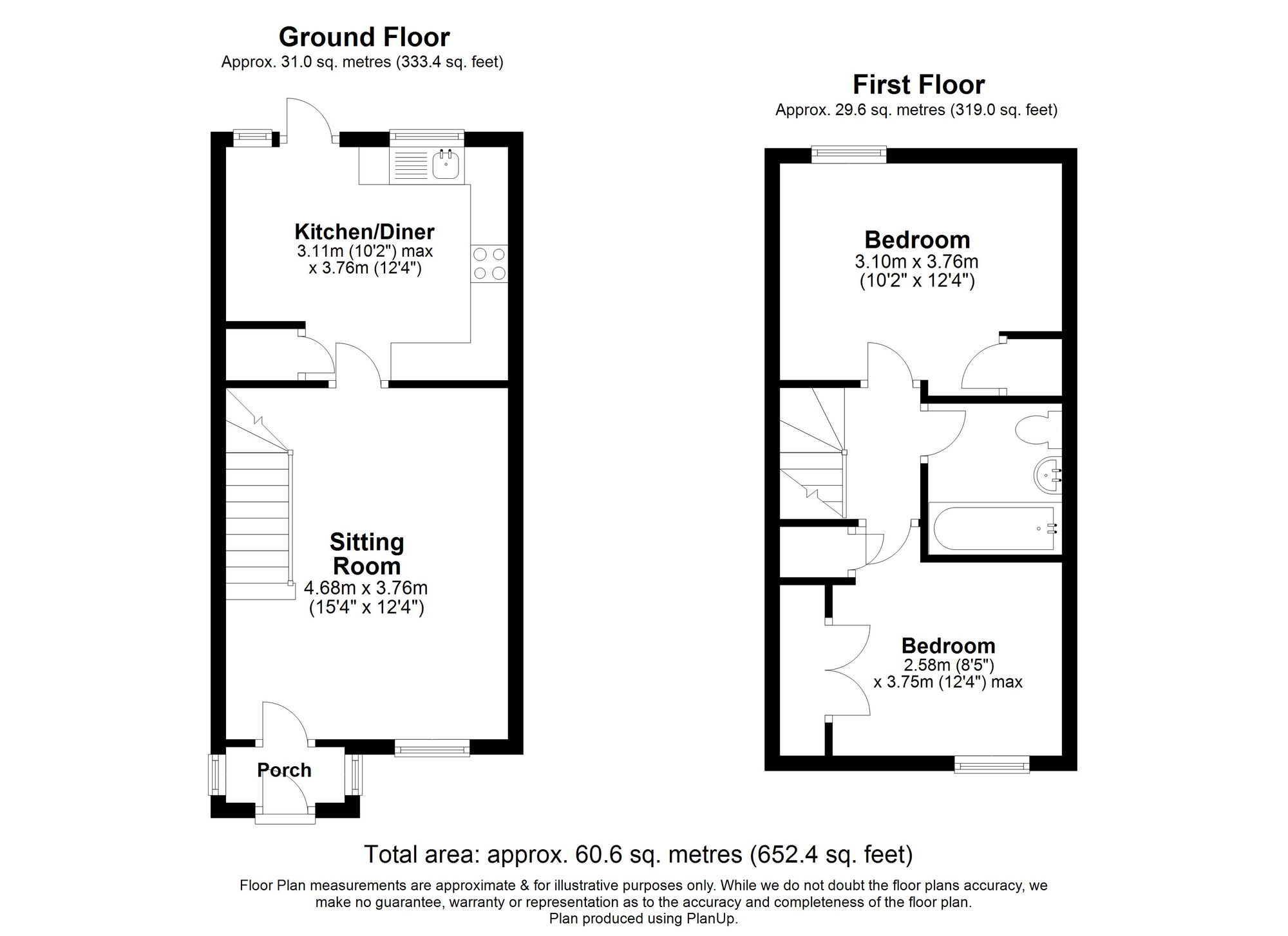 2 Bedroom House For Sale - Elms Close, Little Wymondley, SG4 Floor Plan