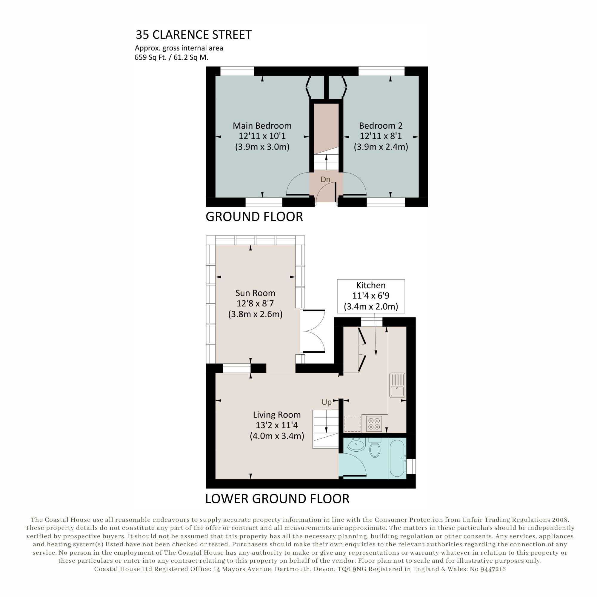 Jessamine Cottage, 35 Clarence Street, Dartmouth floorplan