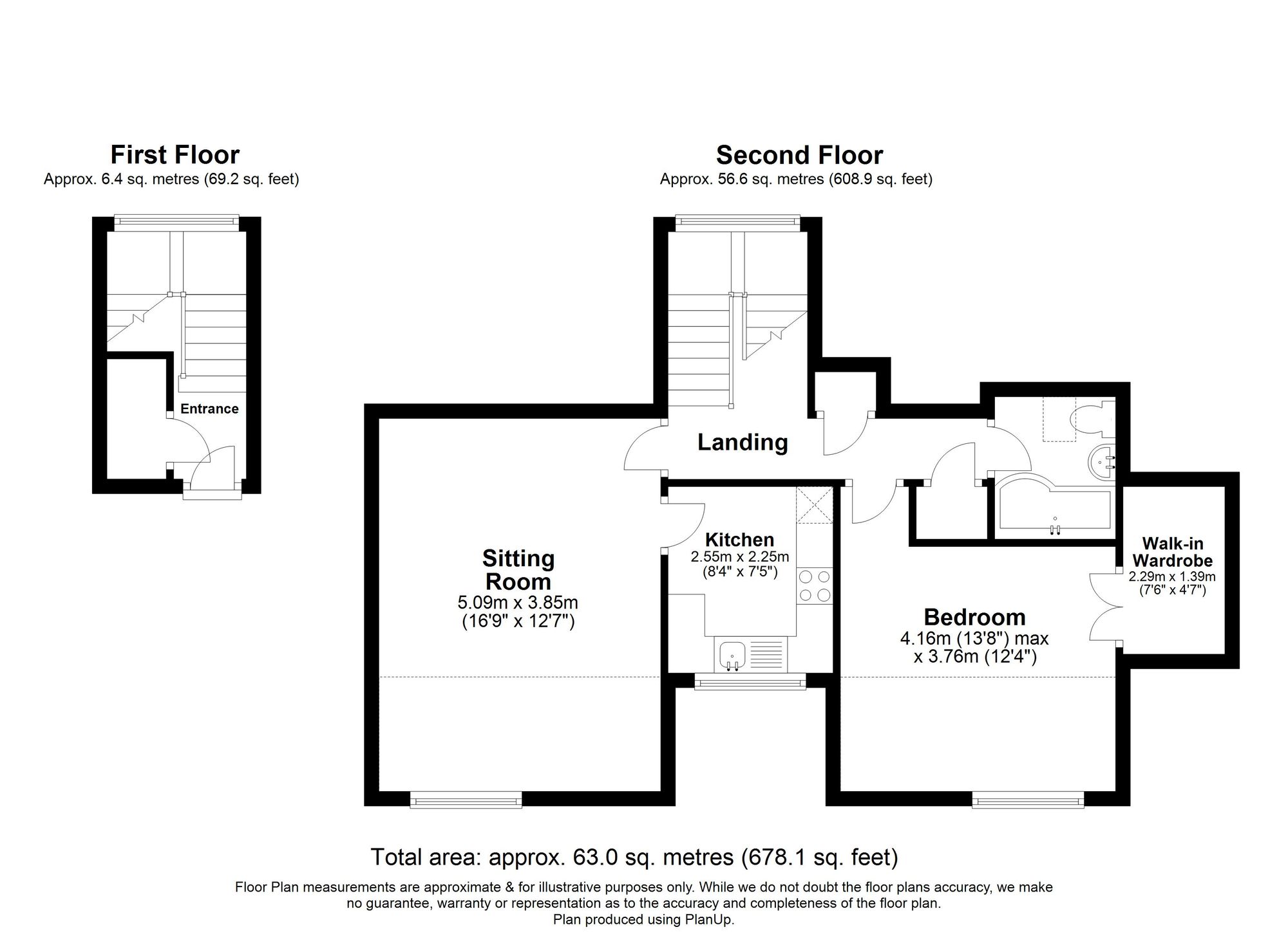 1 Bedroom Apartment For Sale - London Road, Baldock, SG7 Floor Plan