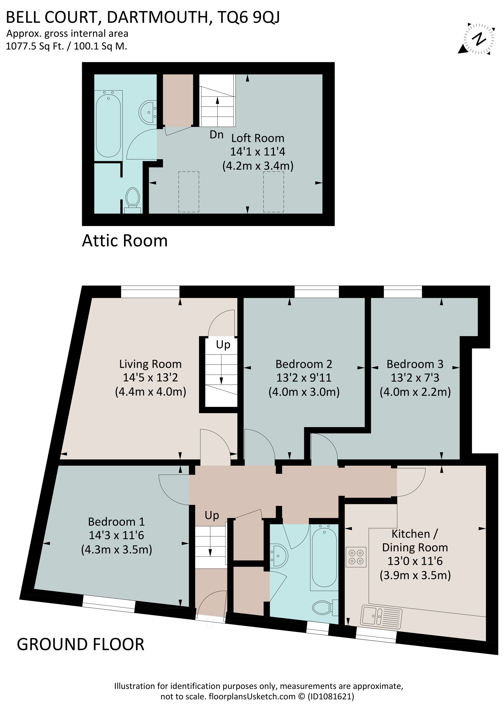 3 Bell Court, Newport Street, Dartmouth floorplan