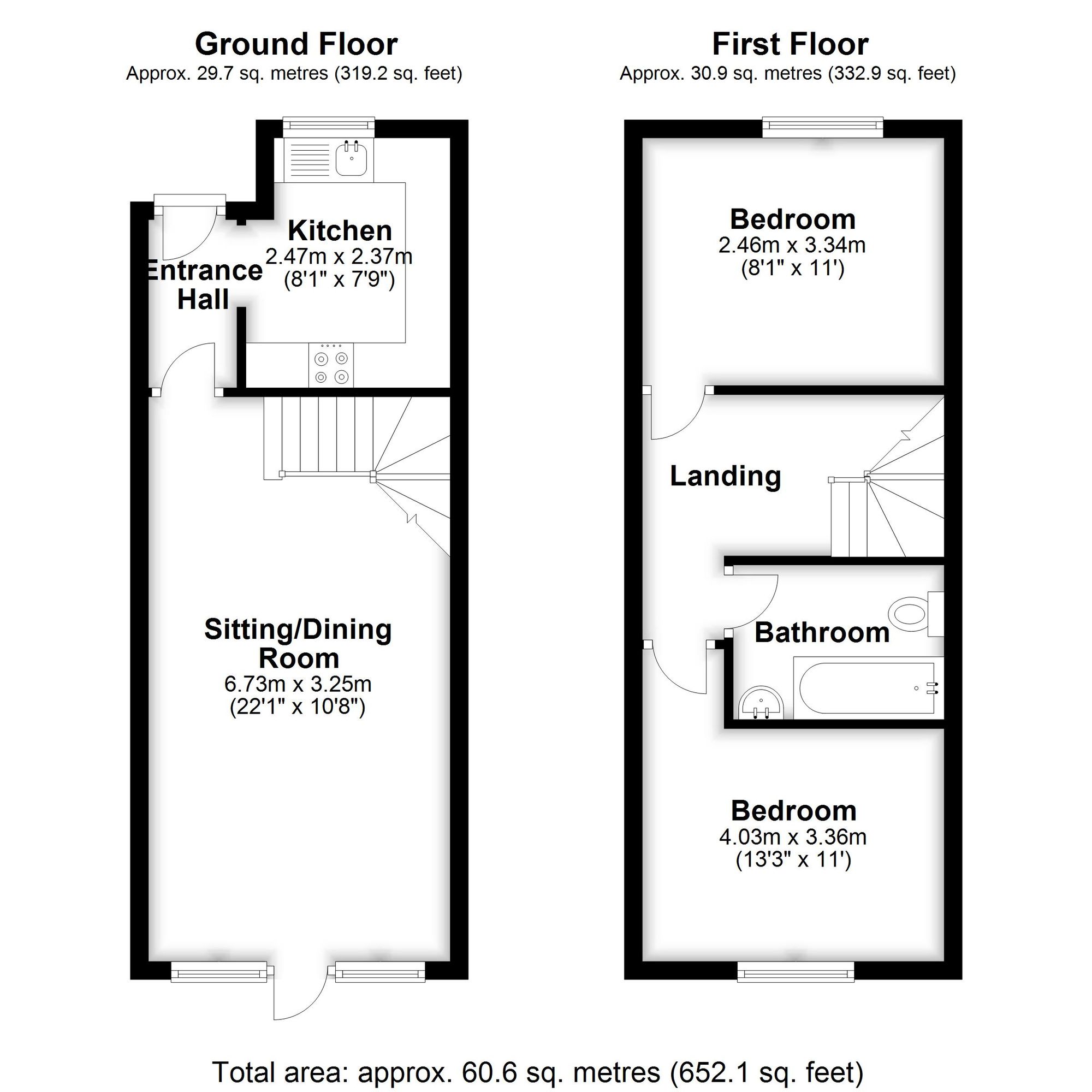 2 Bedroom House For Sale - Roman Lane, Baldock, SG7 Floor Plan
