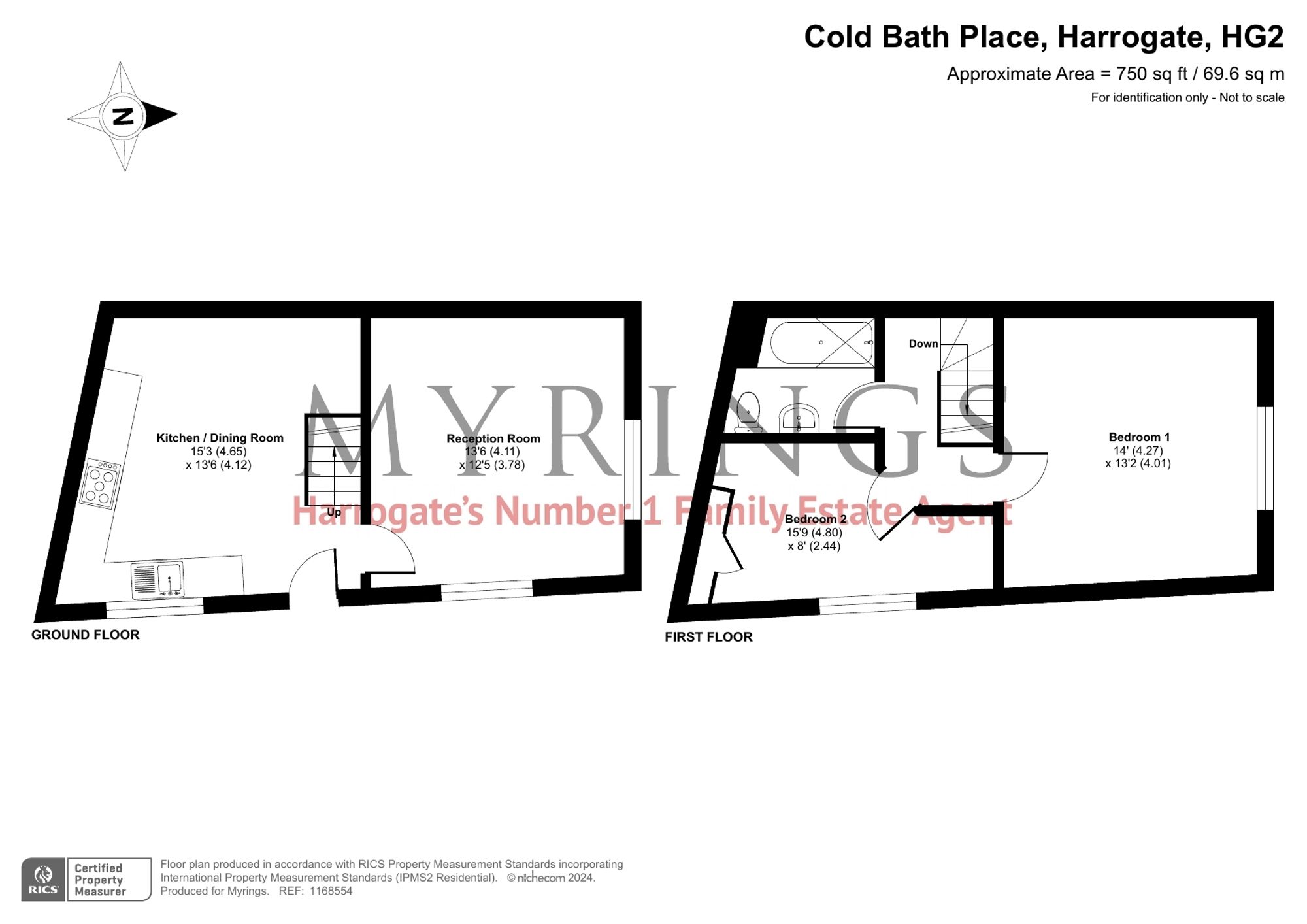 Floorplan for Cold Bath Place, Harrogate, HG2