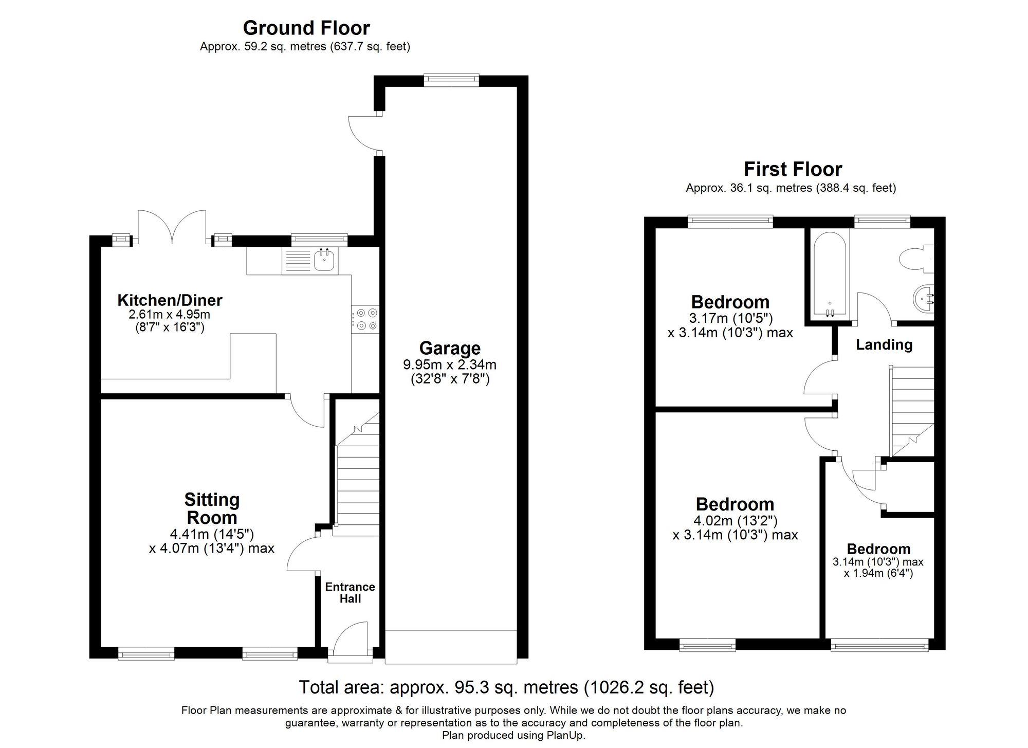 3 Bedroom House For Sale - Halsey Drive, Hitchin, SG4 Floor Plan