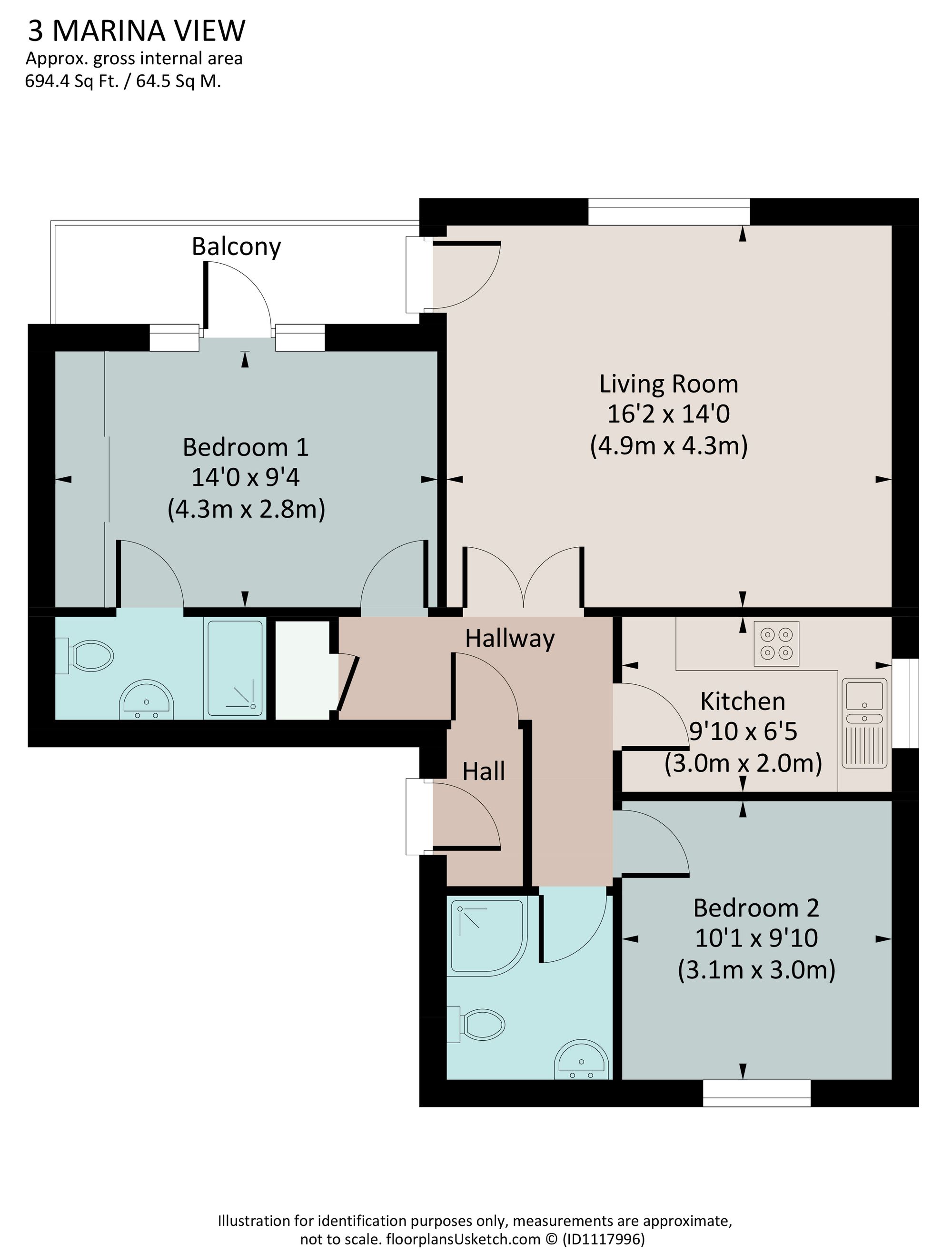 3 Marina View, Kingswear floorplan