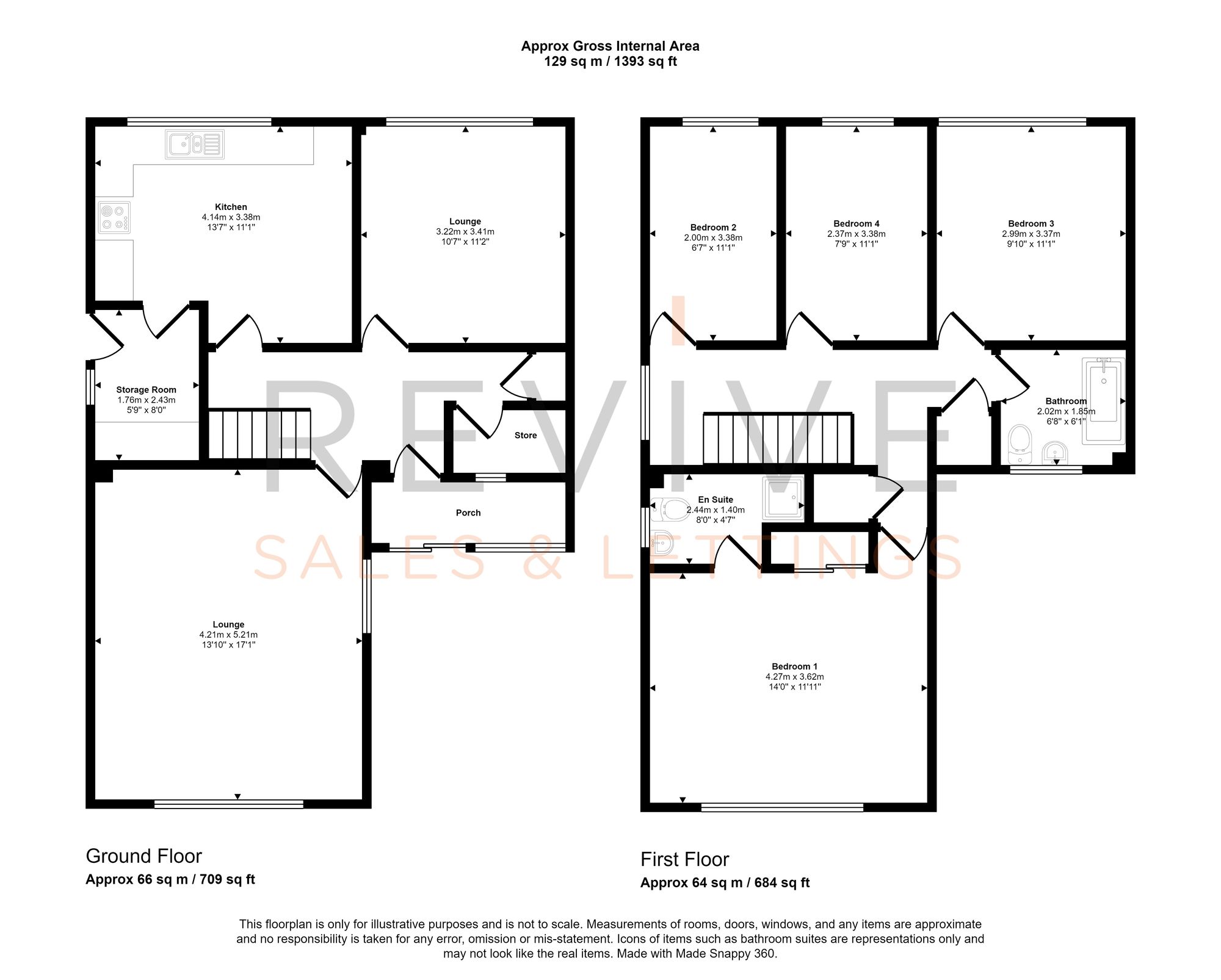 Floor plan for 4 Bedroom House, Briers Close, Fearnhead, WA2