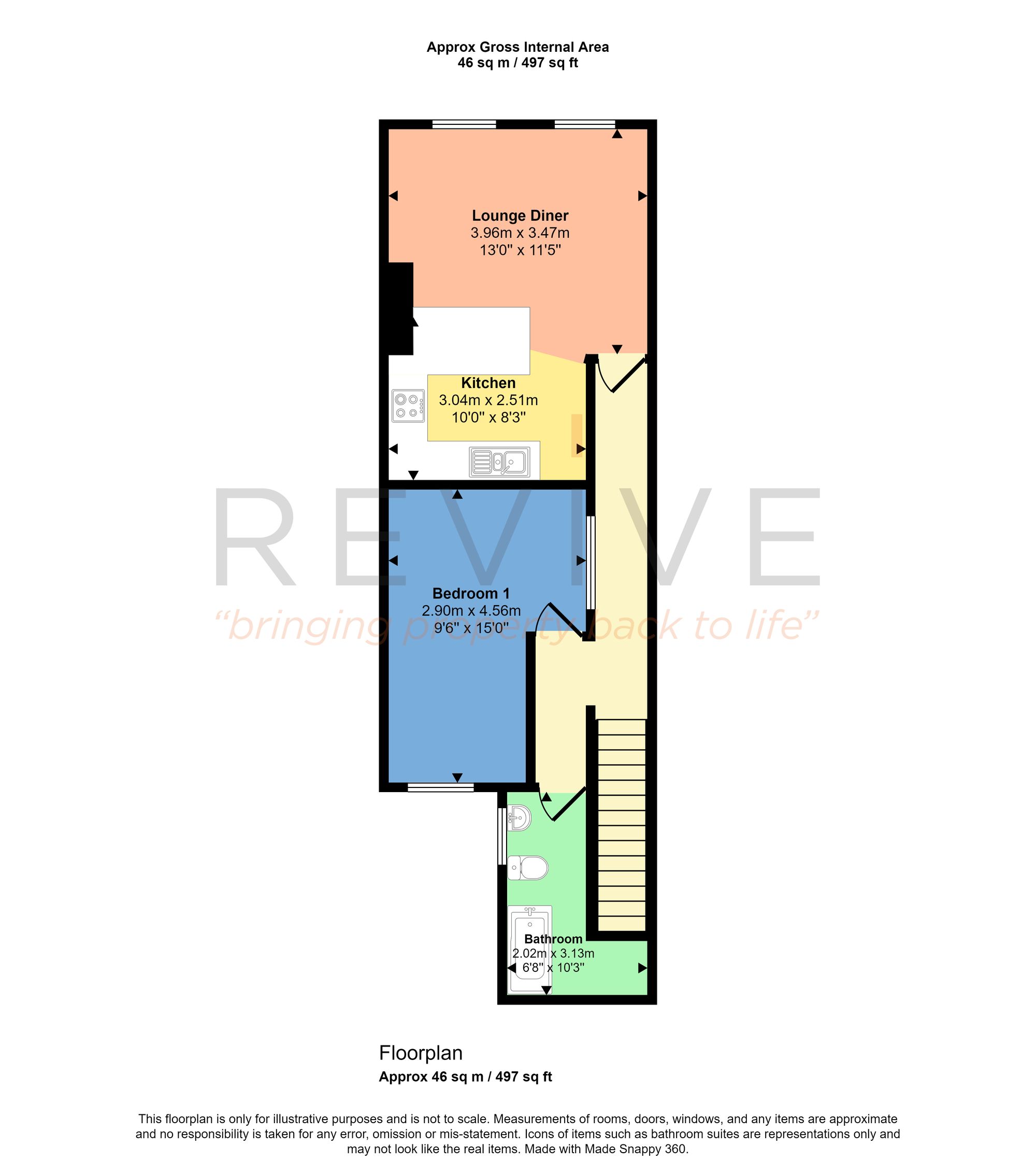 Floor plan for 1 Bedroom Flat, Hawthorne Road, Bootle, L20