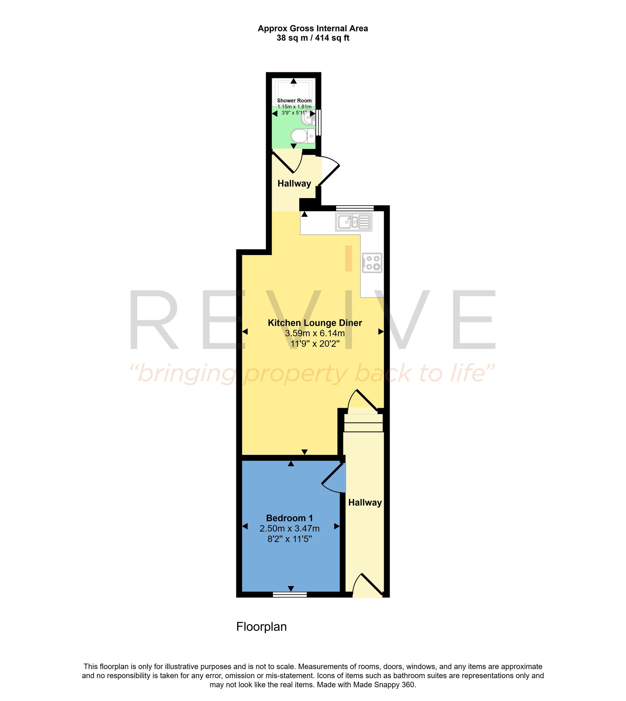Floor plan for 1 Bedroom Flat, Liverpool, L20