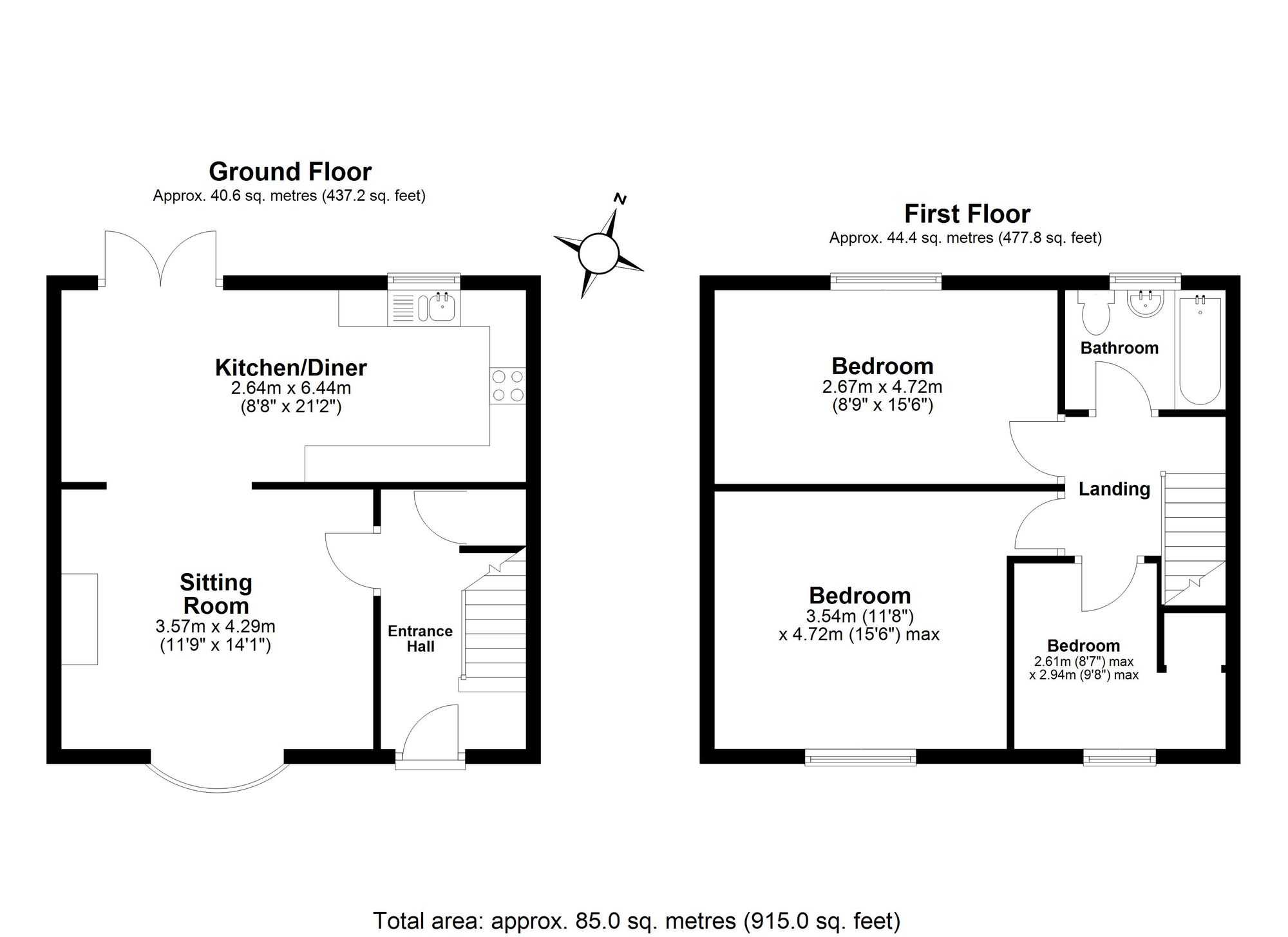 3 Bedroom House For Sale - St. Katherines Close, Ickleford, SG5 Floor Plan