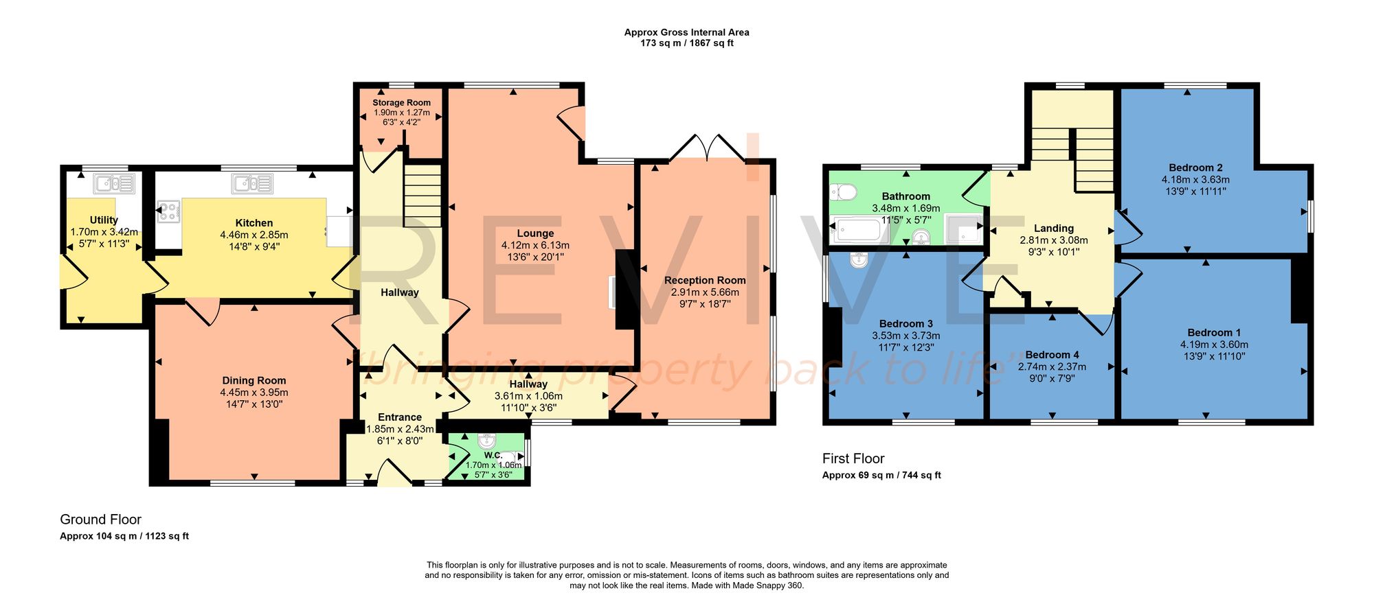 Floor plan for 4 Bedroom House, Poplar Avenue, Penketh, WA5