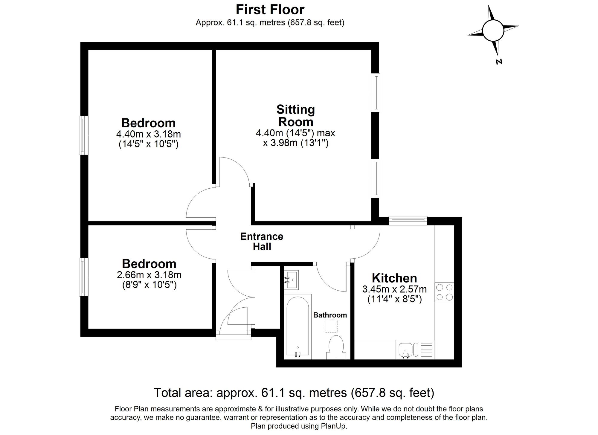 2 Bedroom Apartment For Sale - Bedford Road, Saffron House, SG5 Floor Plan
