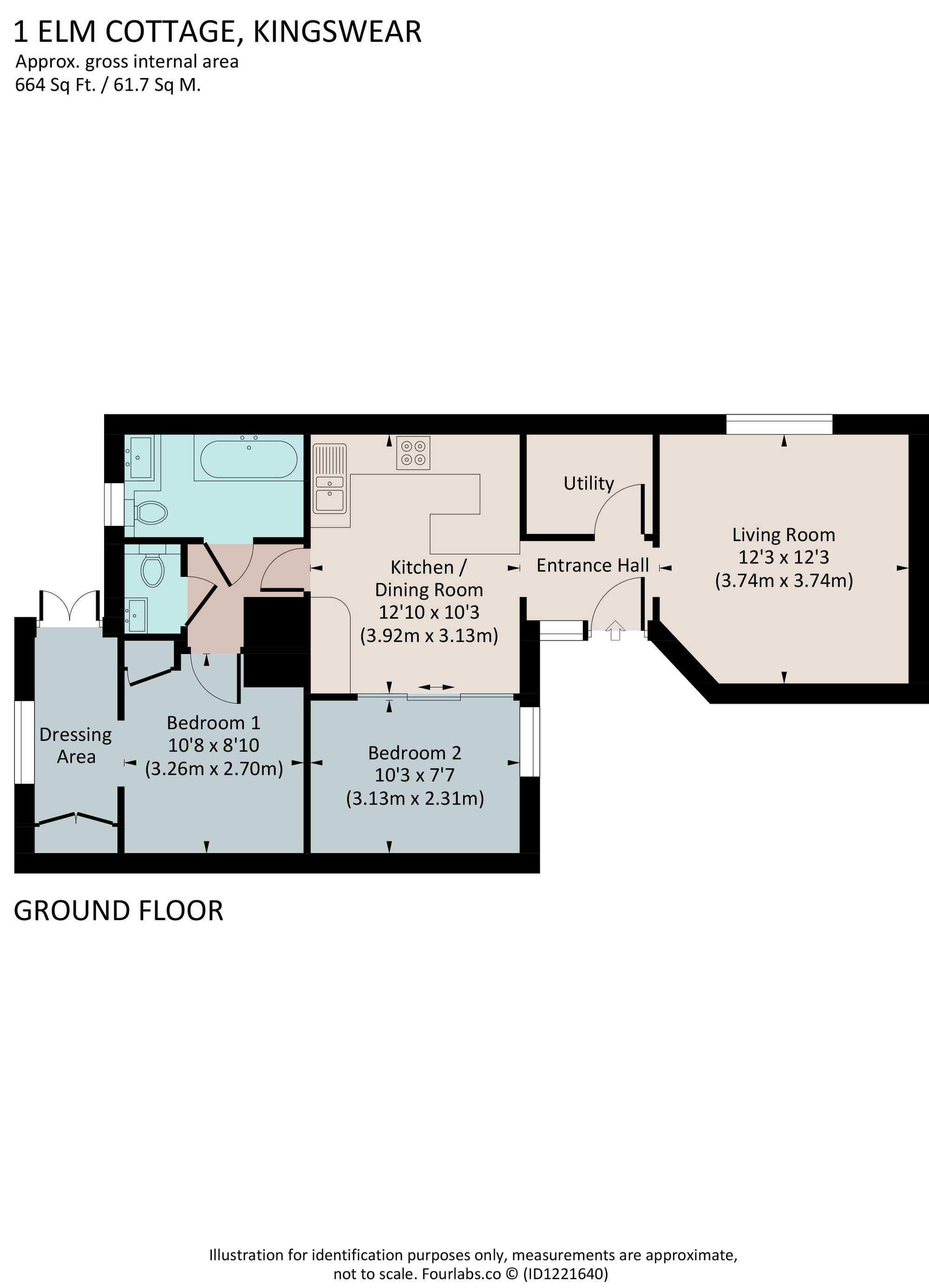 1 Elm Cottage, Lower Contour Road, Kingswear floorplan