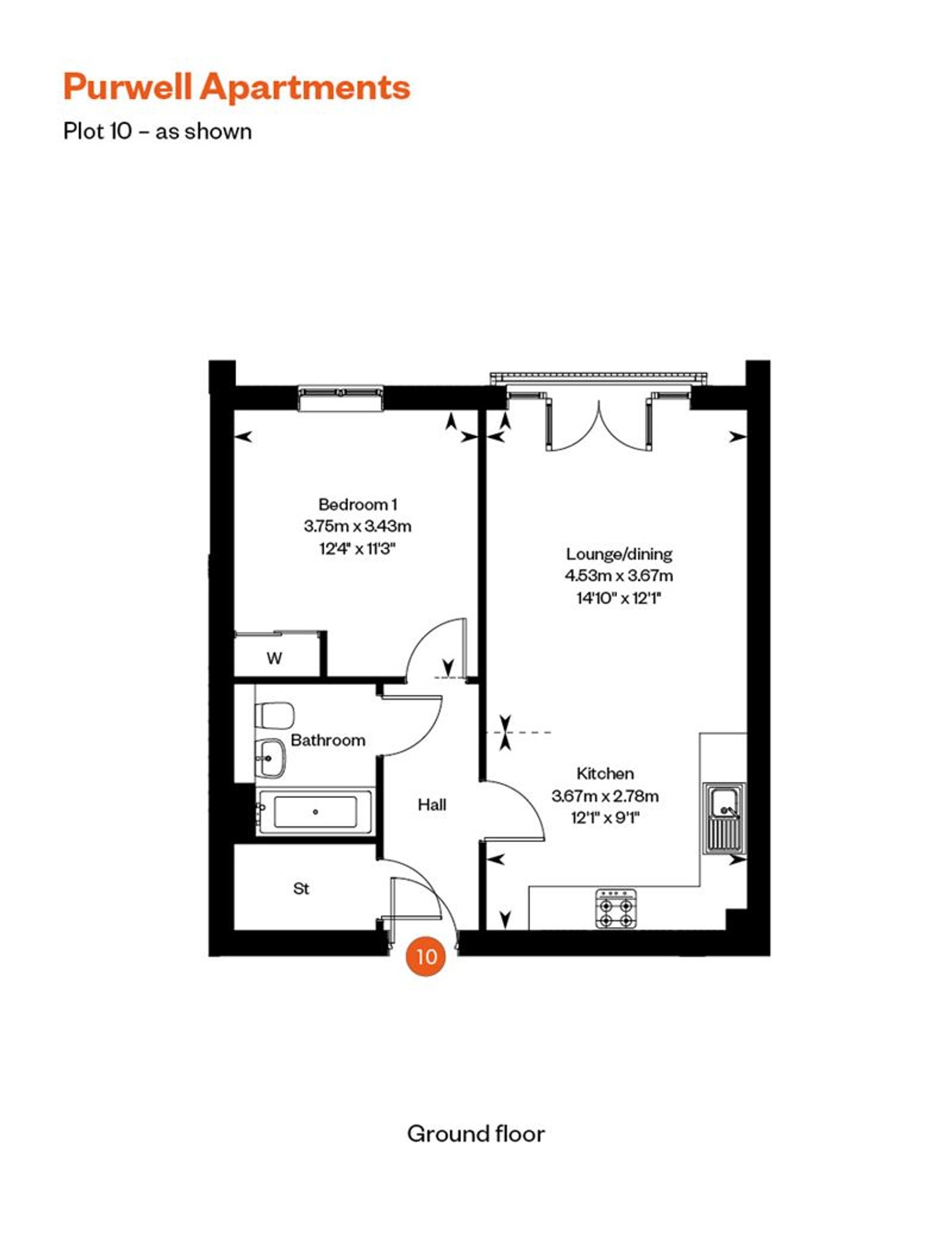 1 Bedroom Apartment For Sale - St Michaels Road, Hitchin, SG4 Floor Plan