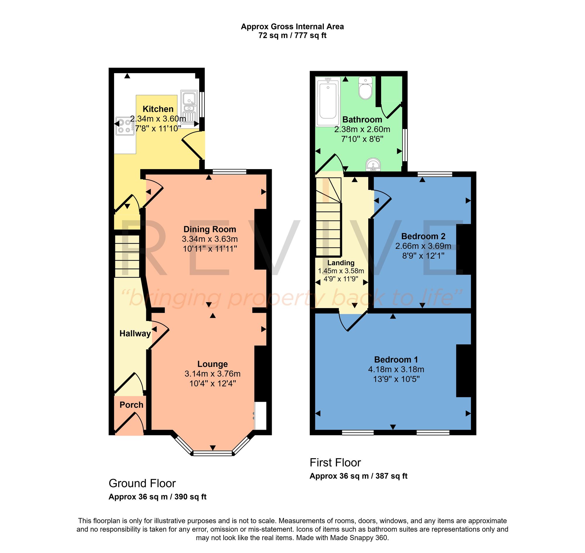 Floor plan for 2 Bedroom House, Oxton Street, Liverpool, L4
