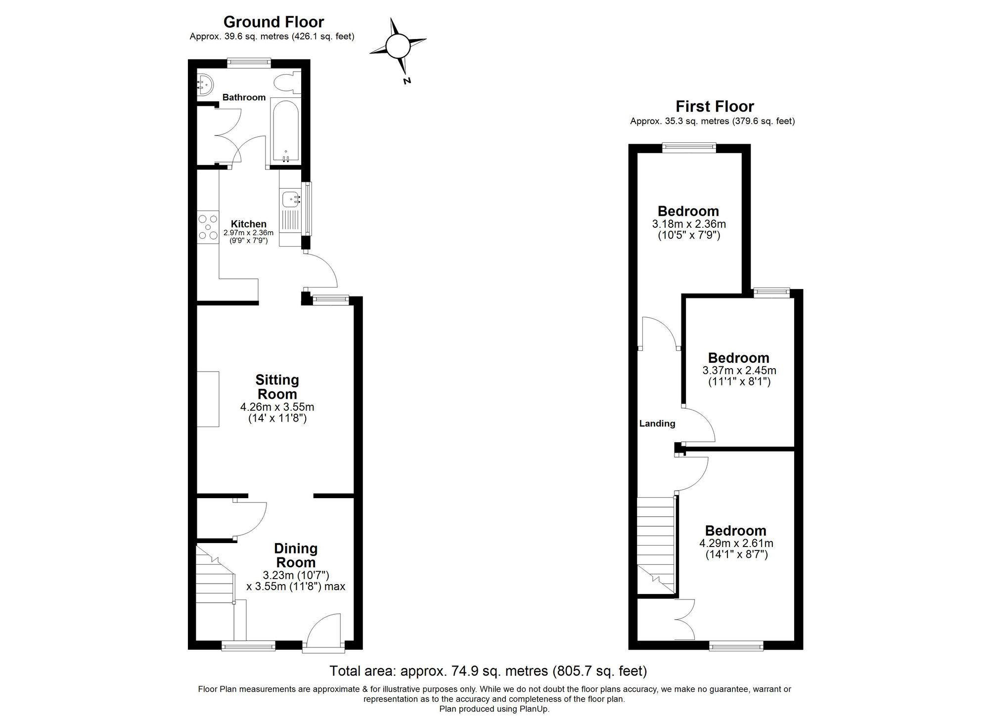 3 Bedroom House For Sale - Woolgrove Road, Hitchin, SG4 Floor Plan