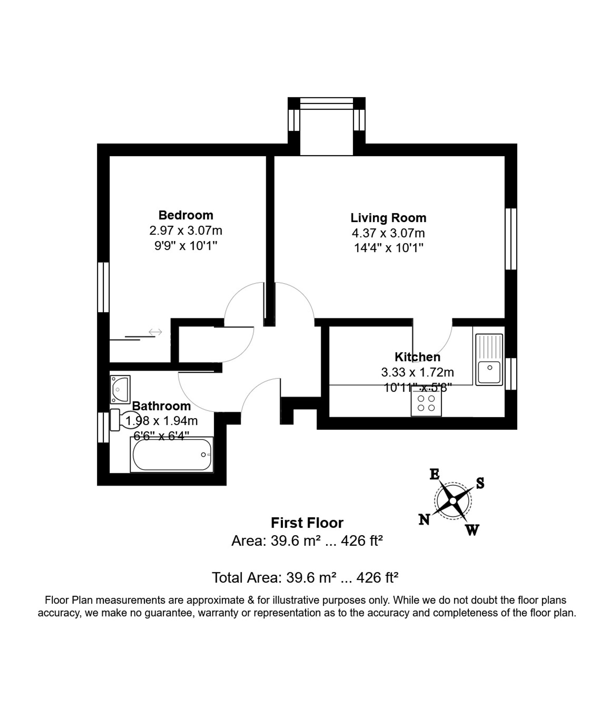 1 Bedroom Flat For Sale - Redoubt Close, Hitchin, SG4 Floor Plan