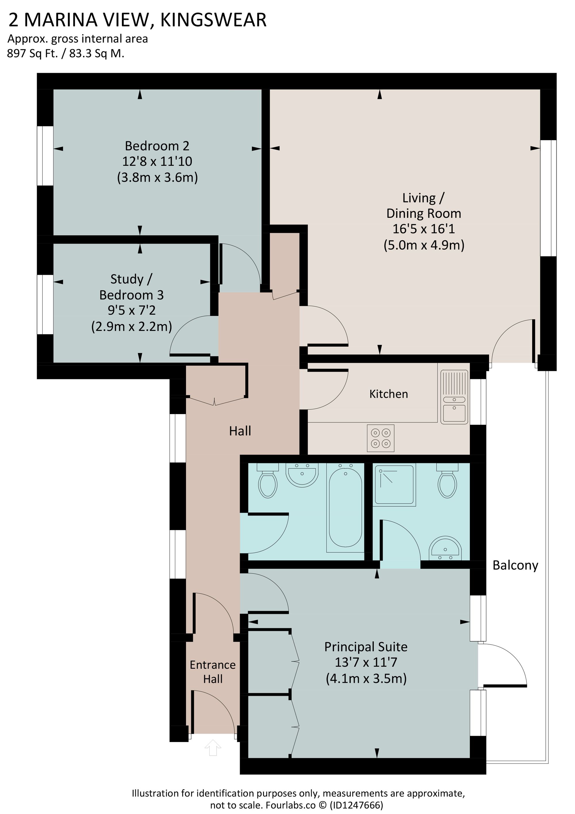 2 Marina View, Kingswear, Devon floorplan