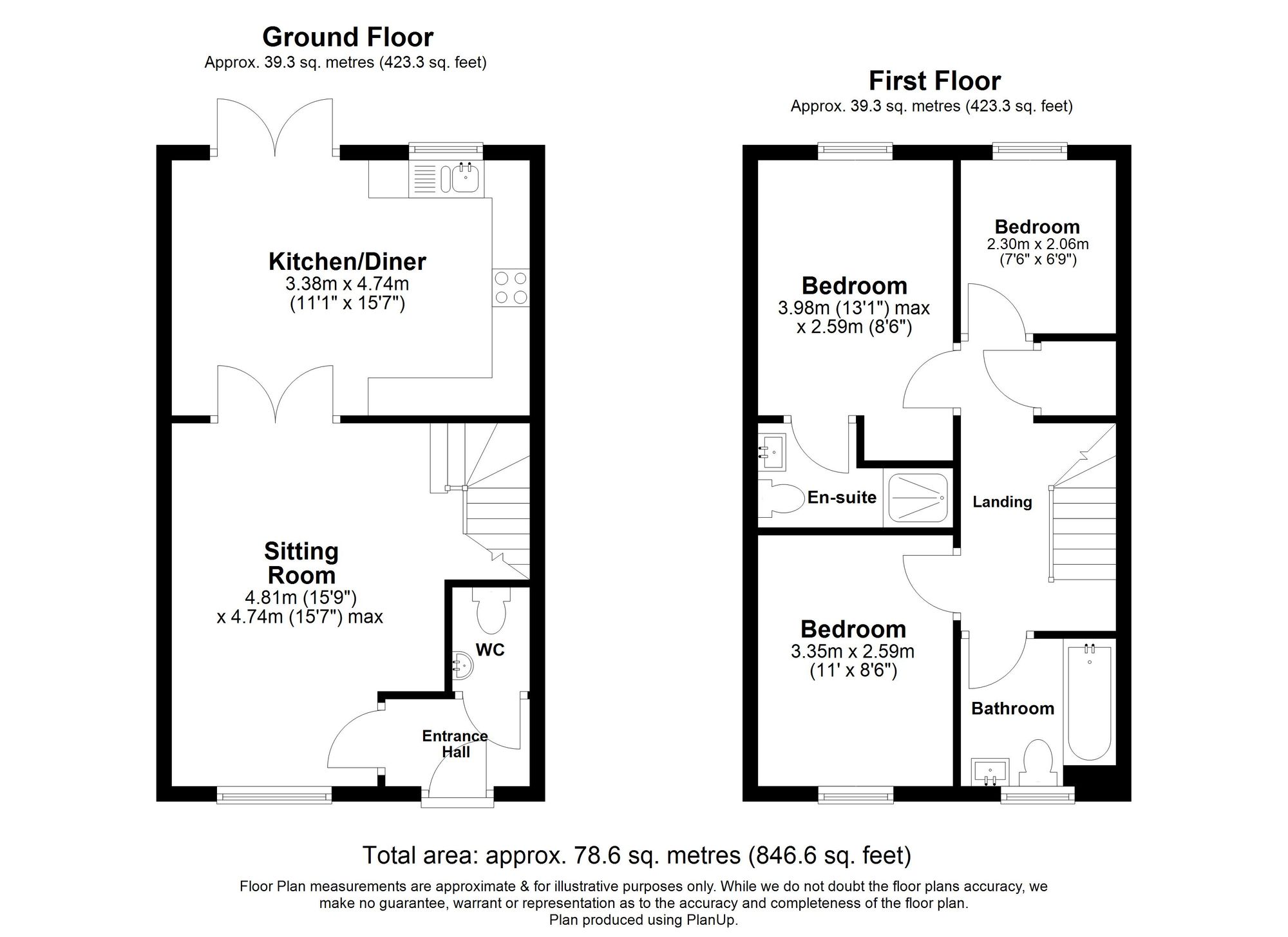 3 Bedroom House For Sale - Edinburgh Grove, Clifton, SG17 Floor Plan