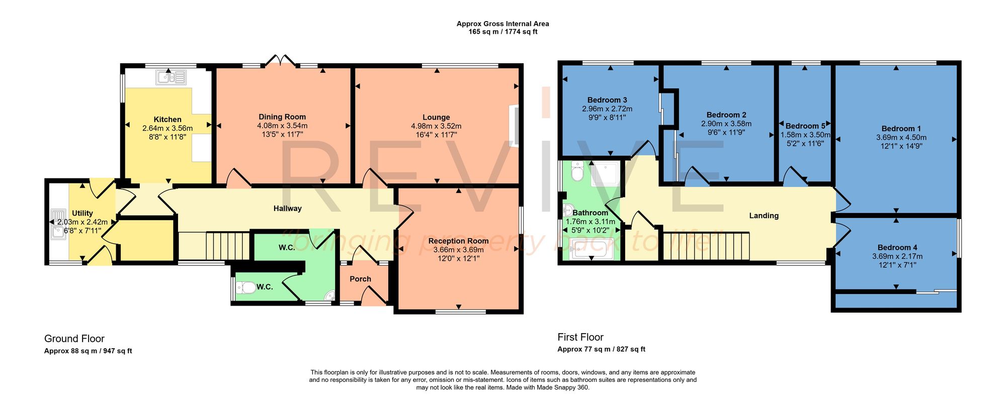 Floor plan for 5 Bedroom House, Whelley, Wigan, WN1