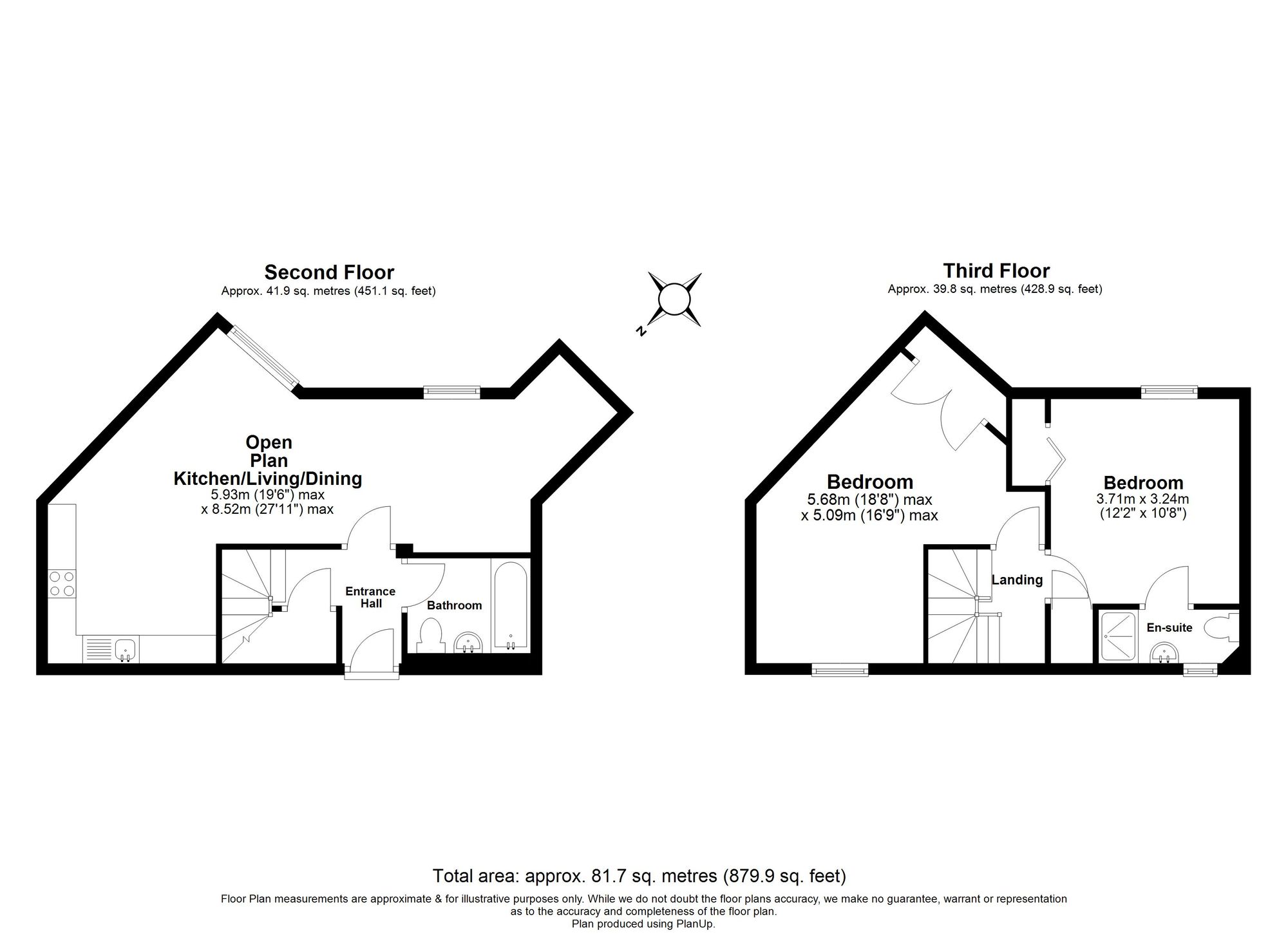2 Bedroom Flat For Sale - Paynes Park, Hitchin, SG5 Floor Plan