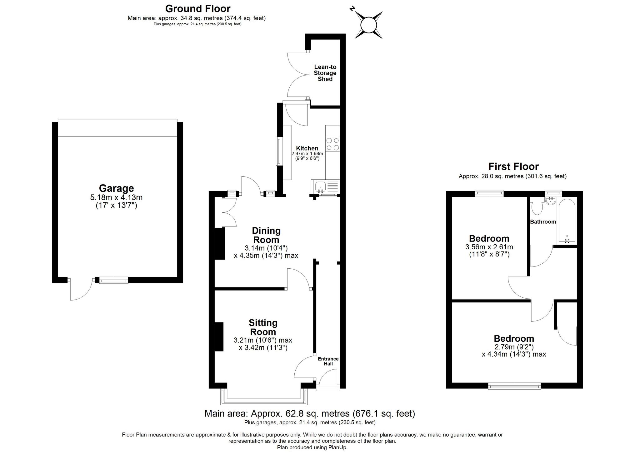 2 Bedroom House For Sale - Conquest Close, Hitchin, SG4 Floor Plan