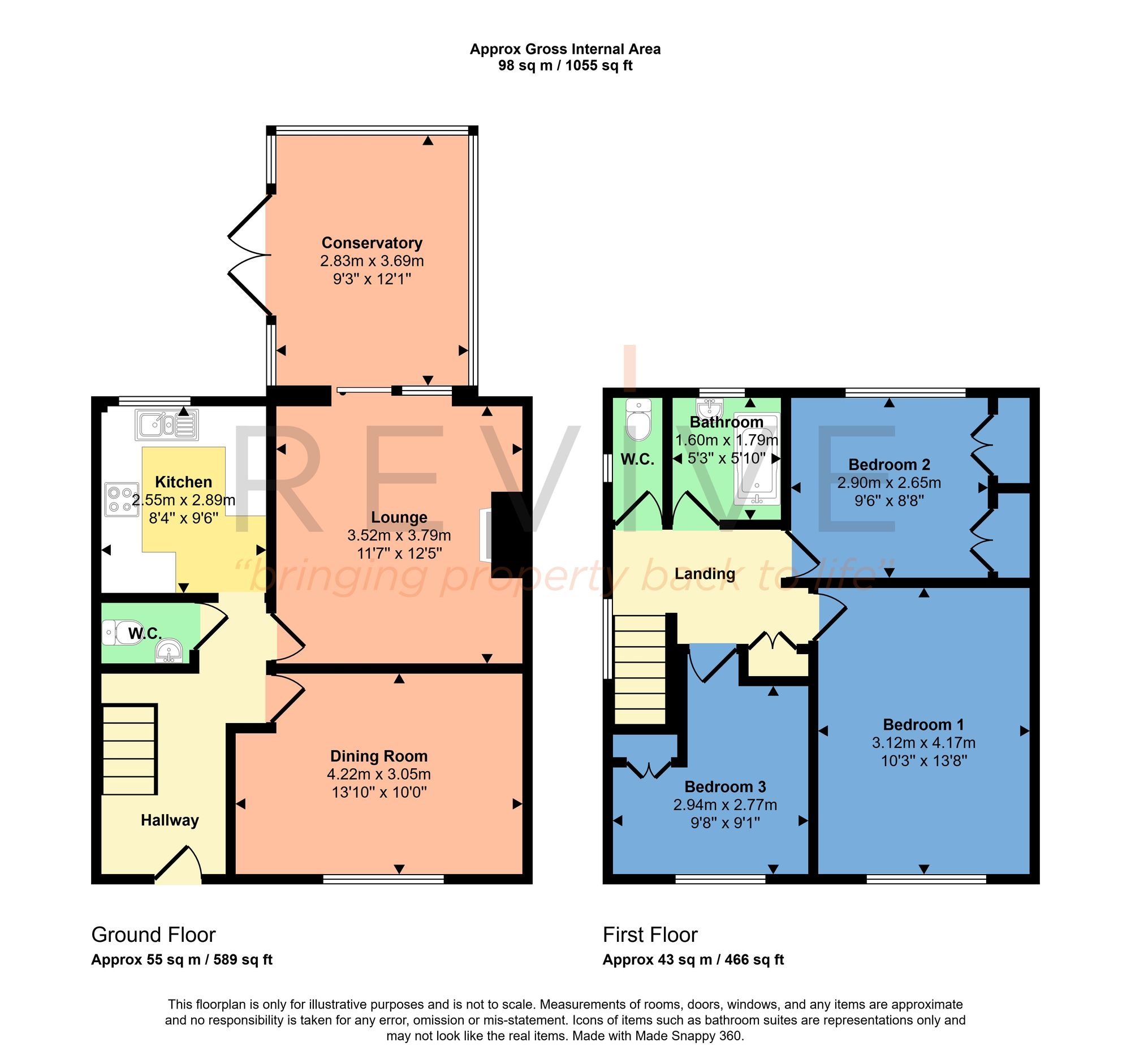 Floor plan for 3 Bedroom House, Kingsland Crescent, Liverpool, L11
