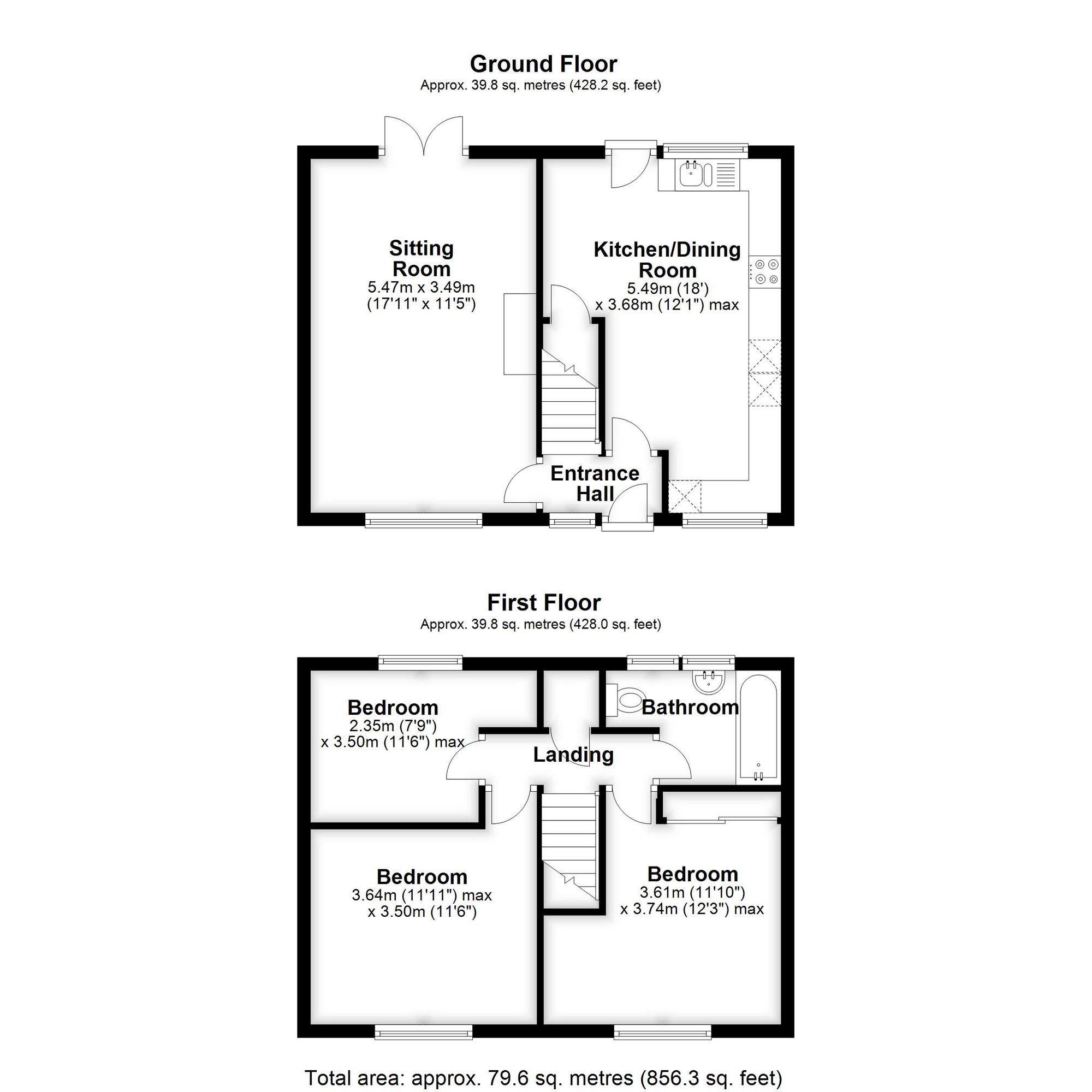3 Bedroom House For Sale - Wigram Way, Stevenage, SG2 Floor Plan