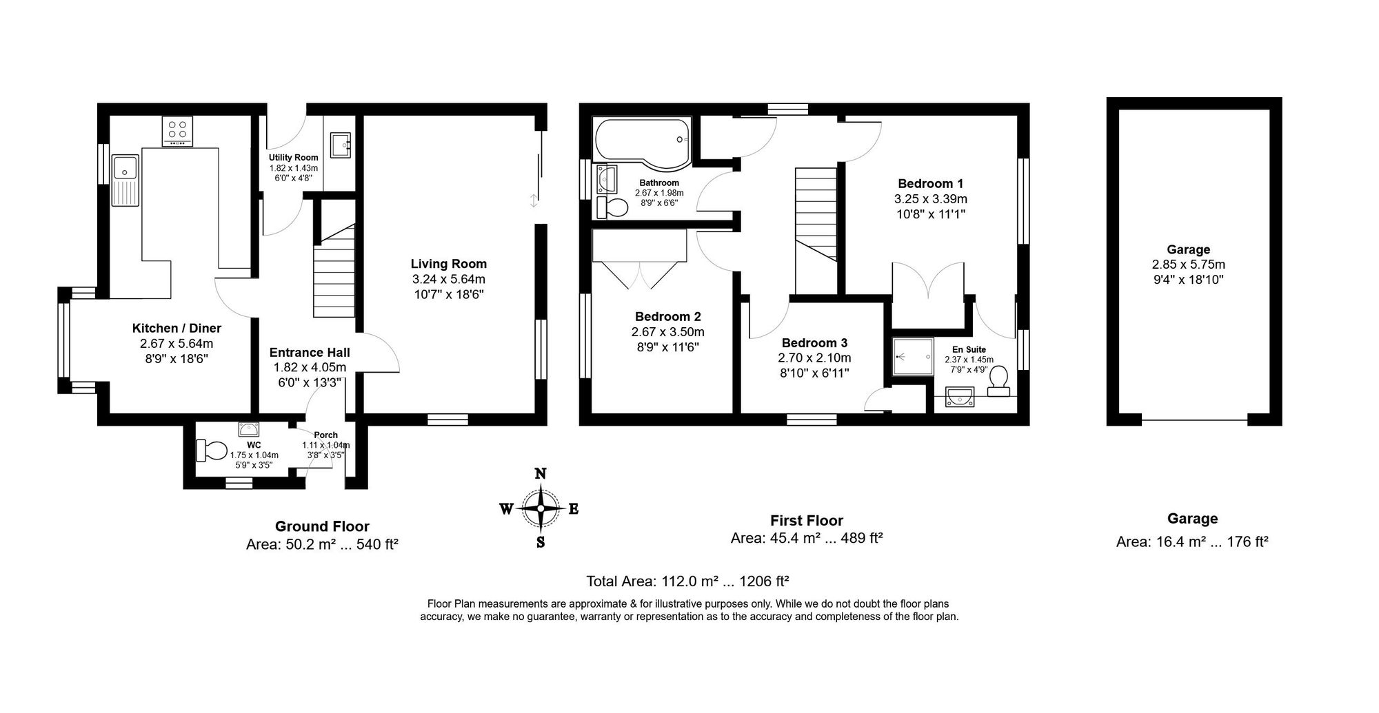 3 Bedroom House For Sale - Howberry Green, Arlesey, SG15 Floor Plan