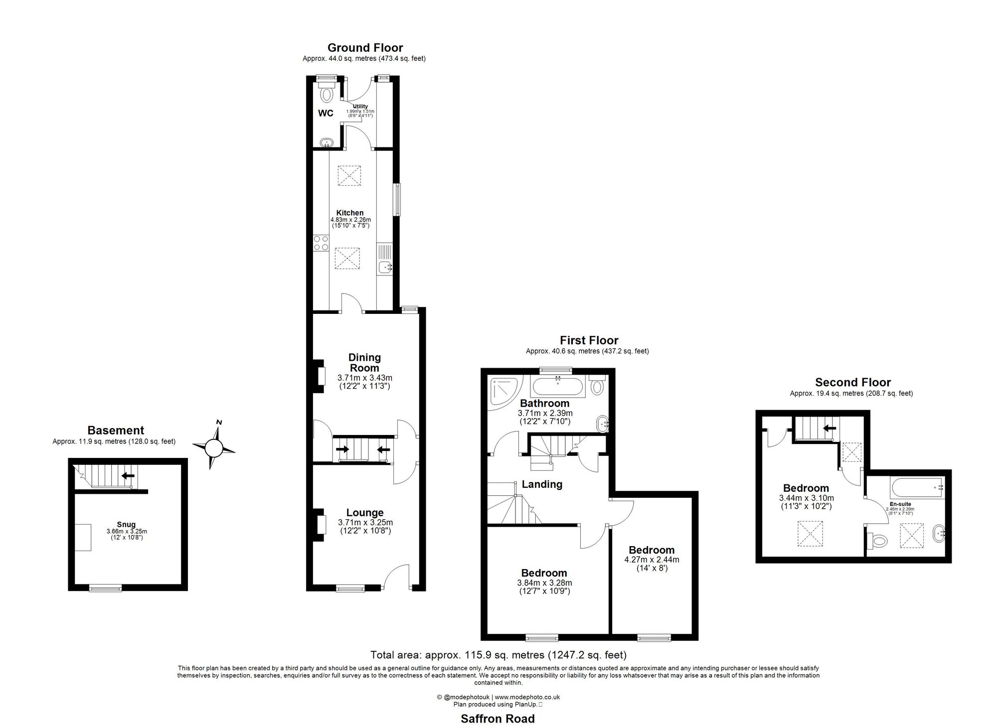 3 Bedroom House For Sale - Saffron Road, Biggleswade, SG18 Floor Plan