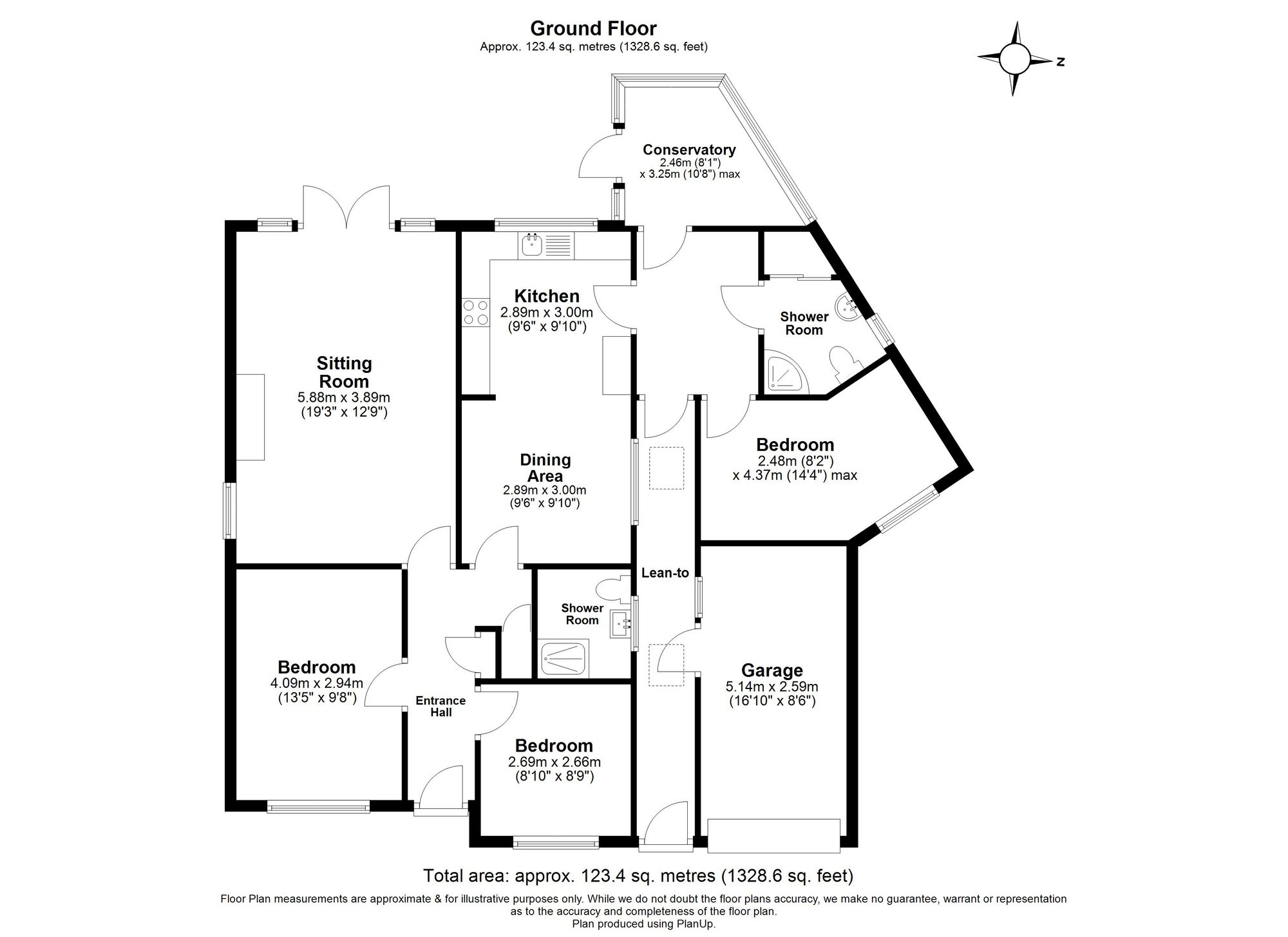 3 Bedroom Bungalow For Sale - Stotfold Road, Hitchin, SG4 Floor Plan