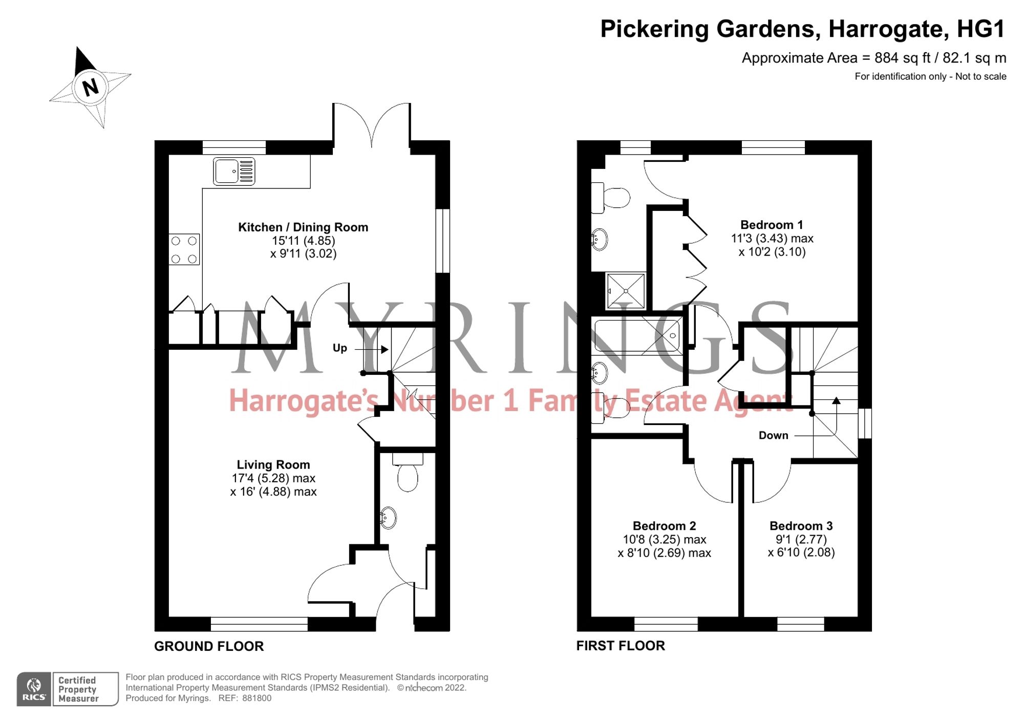Floorplan for Pickering Gardens, Harrogate, HG1