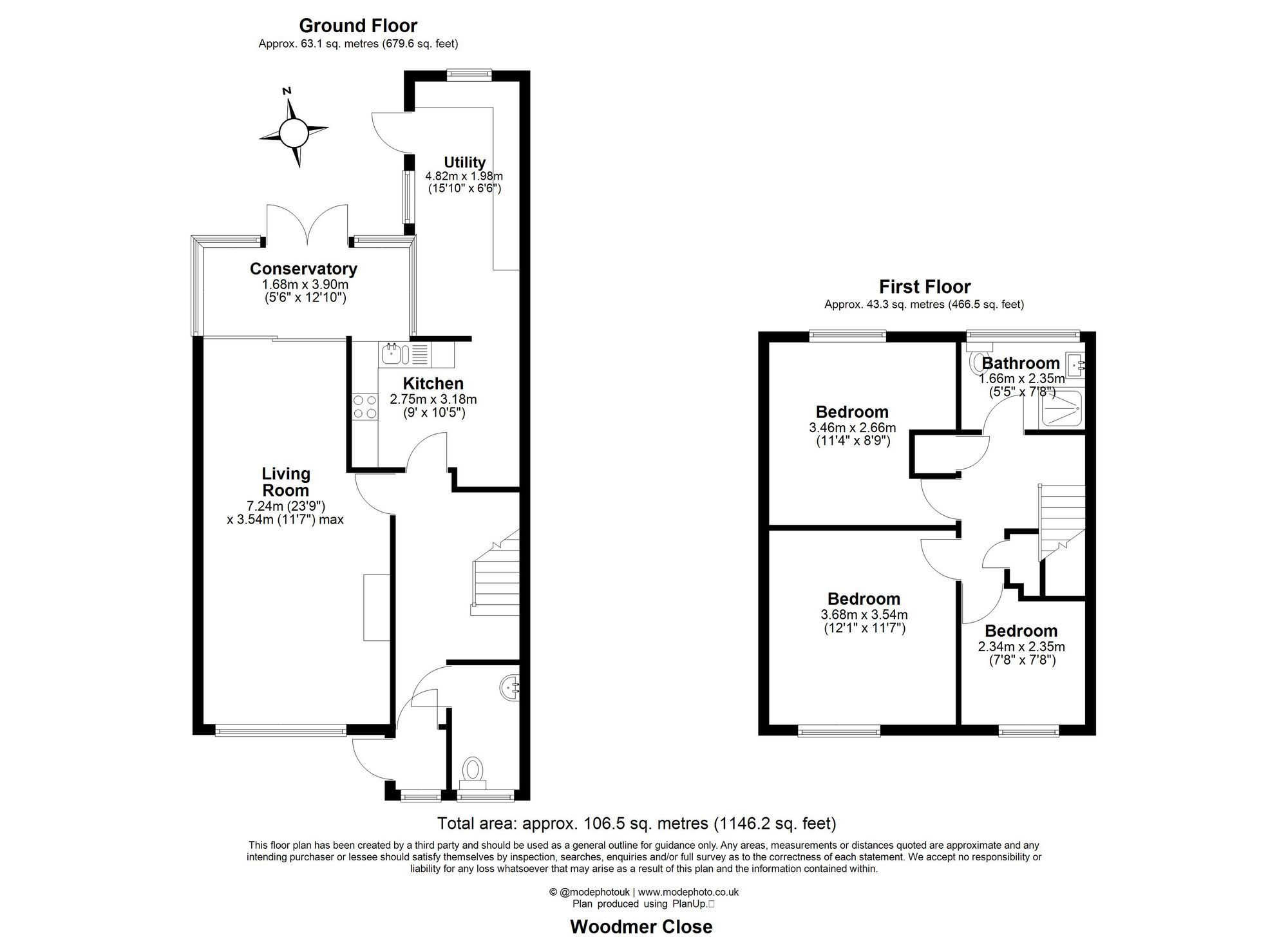 3 Bedroom House For Sale - Woodmer Close, Shillington, SG5 Floor Plan
