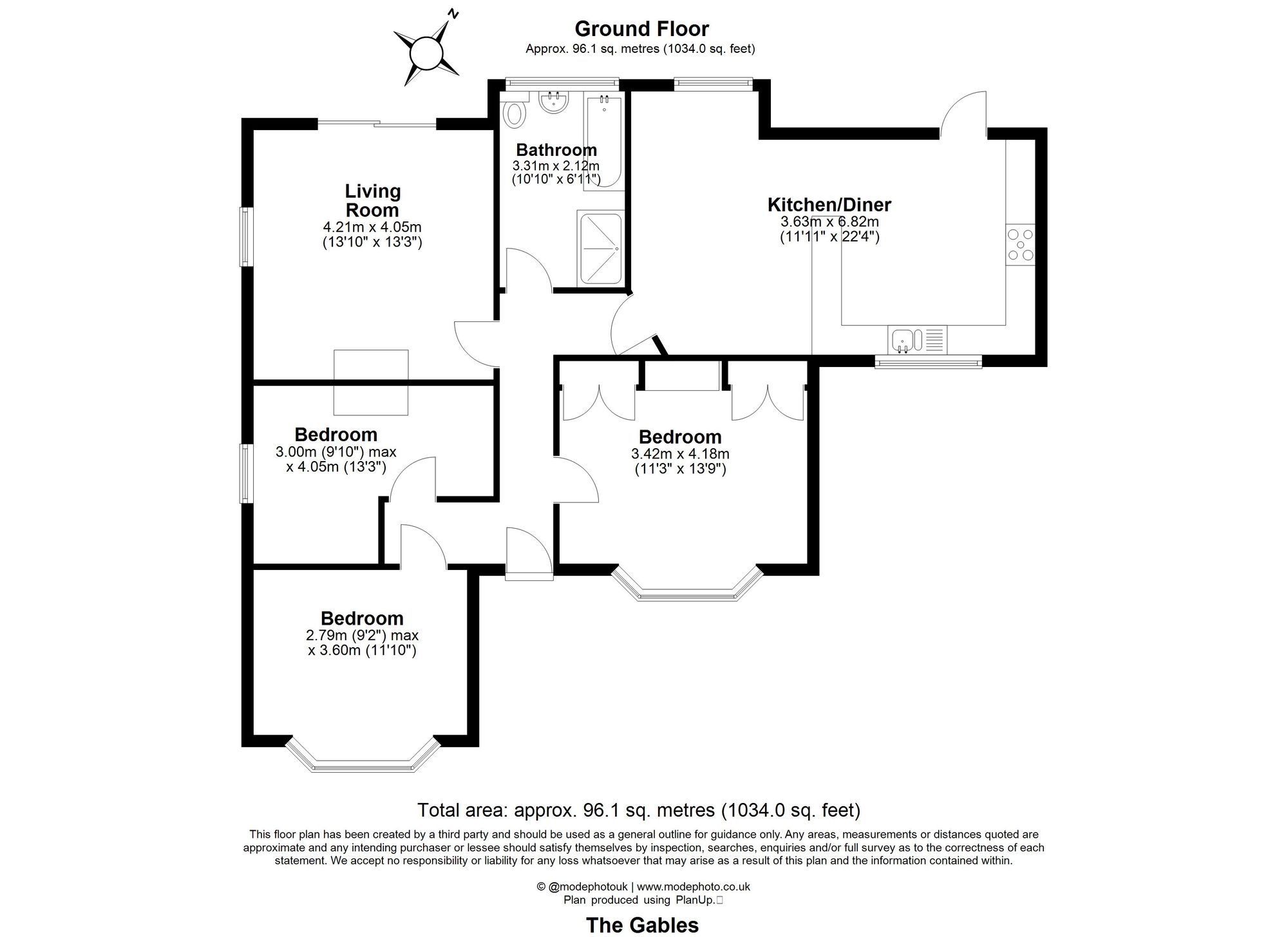 3 Bedroom Bungalow For Sale - Langley Village, Langley, SG4 Floor Plan