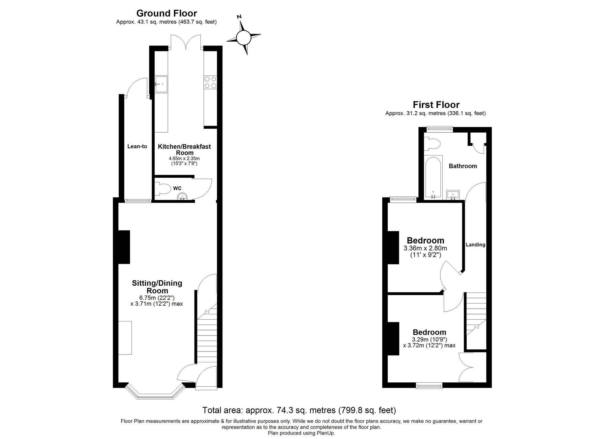2 Bedroom House For Sale - Bearton Road, Hitchin, SG5 Floor Plan