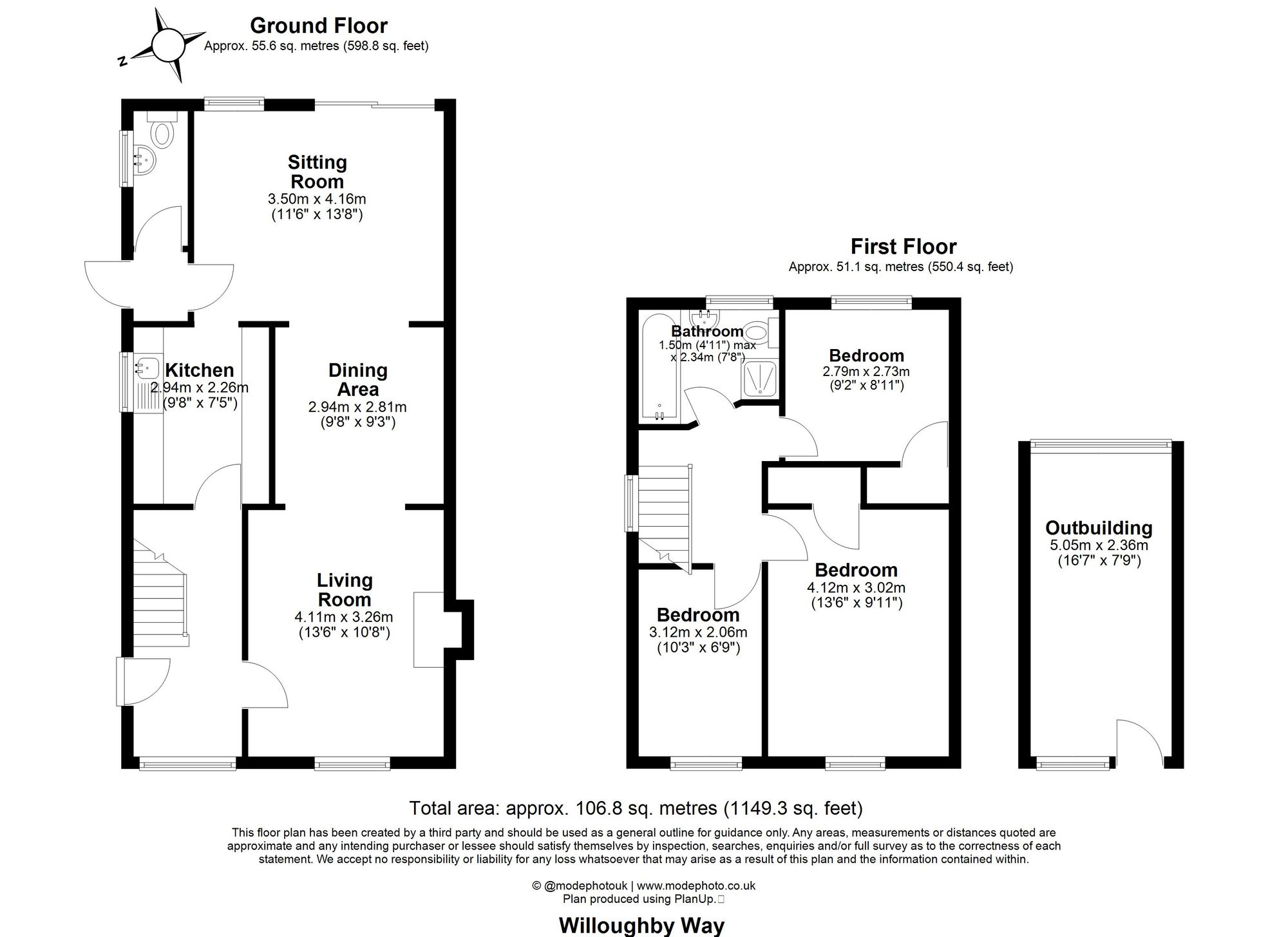 3 Bedroom House For Sale - Willoughby Way, Hitchin, SG4 Floor Plan