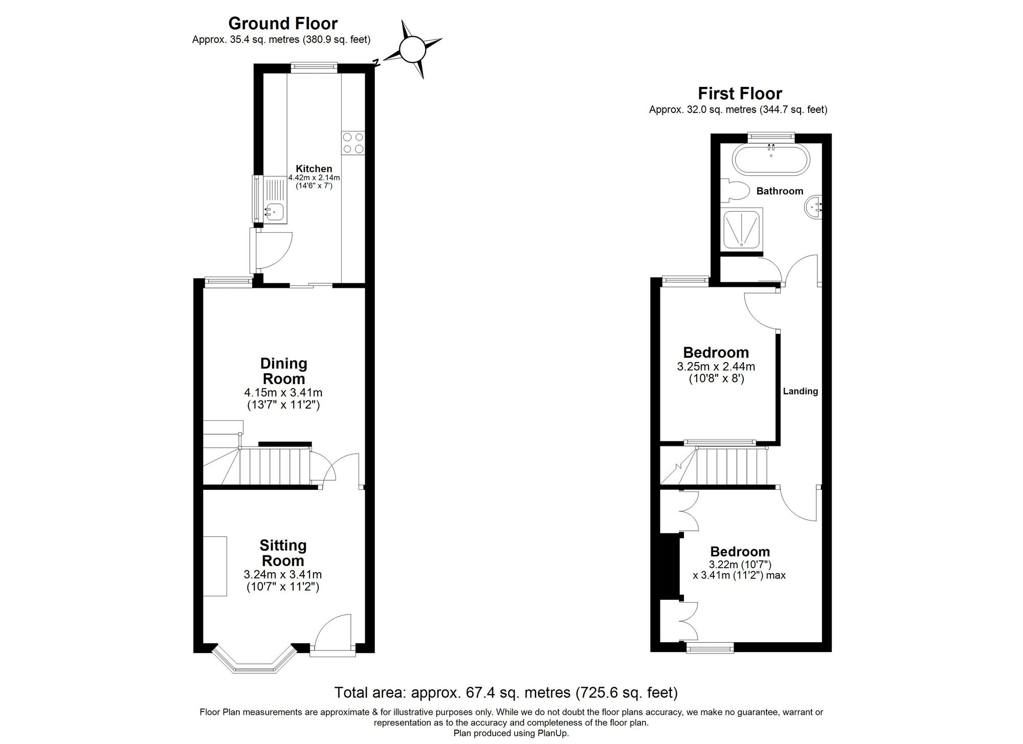 2 Bedroom House For Sale - Orchard Road, Hitchin, SG4 Floor Plan