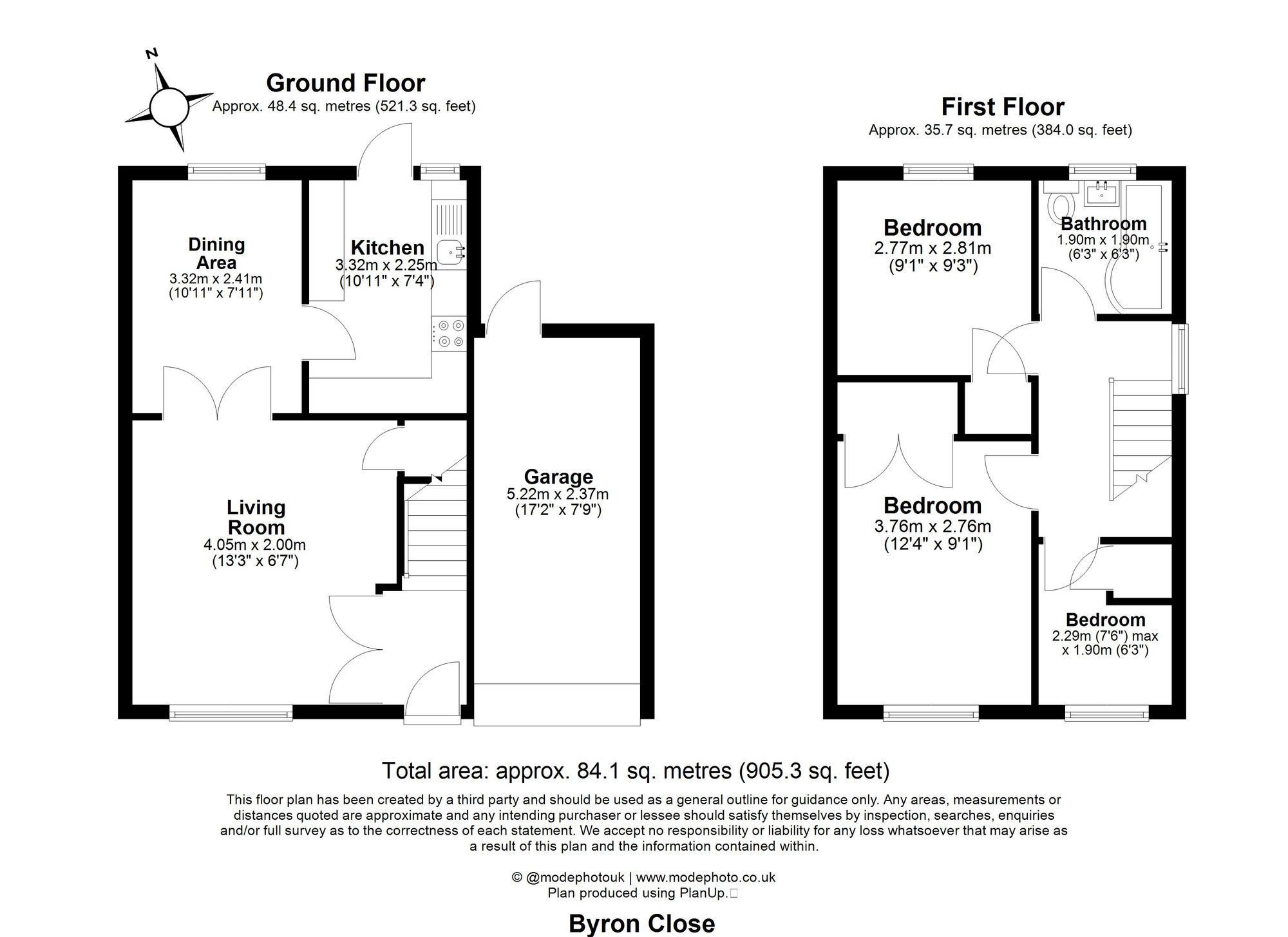 3 Bedroom House For Sale - Byron Close, Hitchin, SG4 Floor Plan