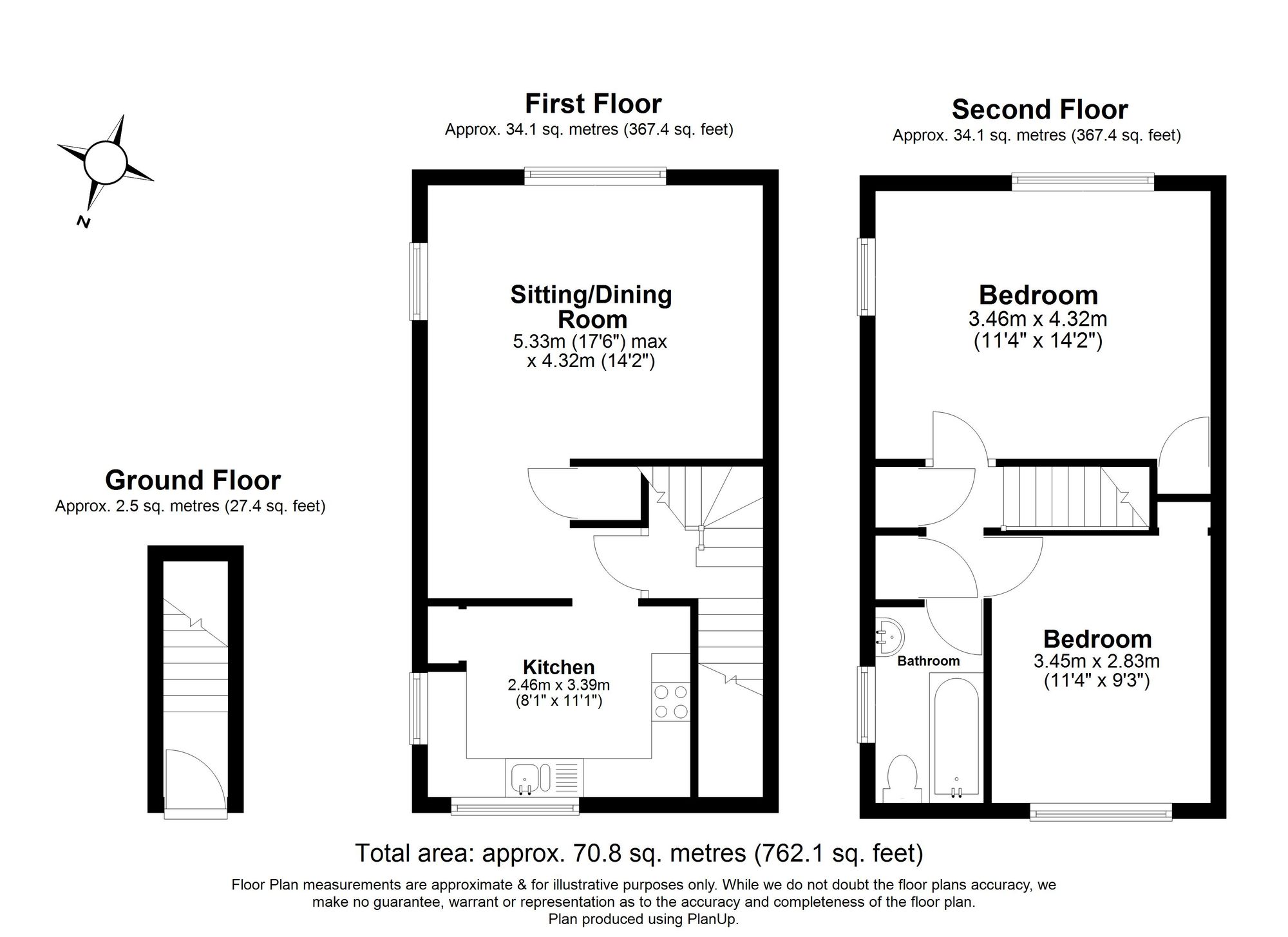2 Bedroom Maisonette For Sale - Icknield Close, Ickleford, SG5 Floor Plan