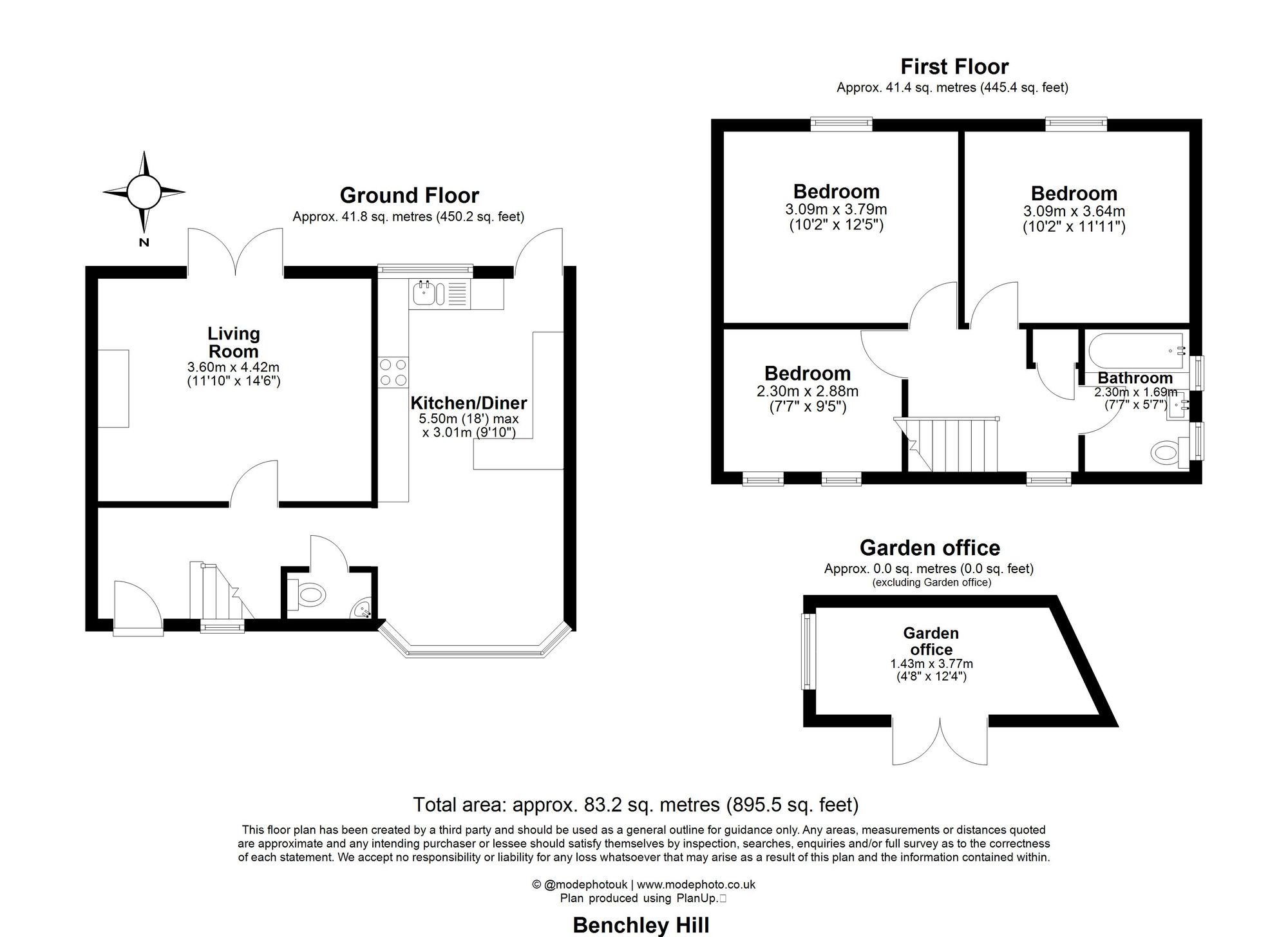 3 Bedroom House For Sale - Benchley Hill, Hitchin, SG4 Floor Plan