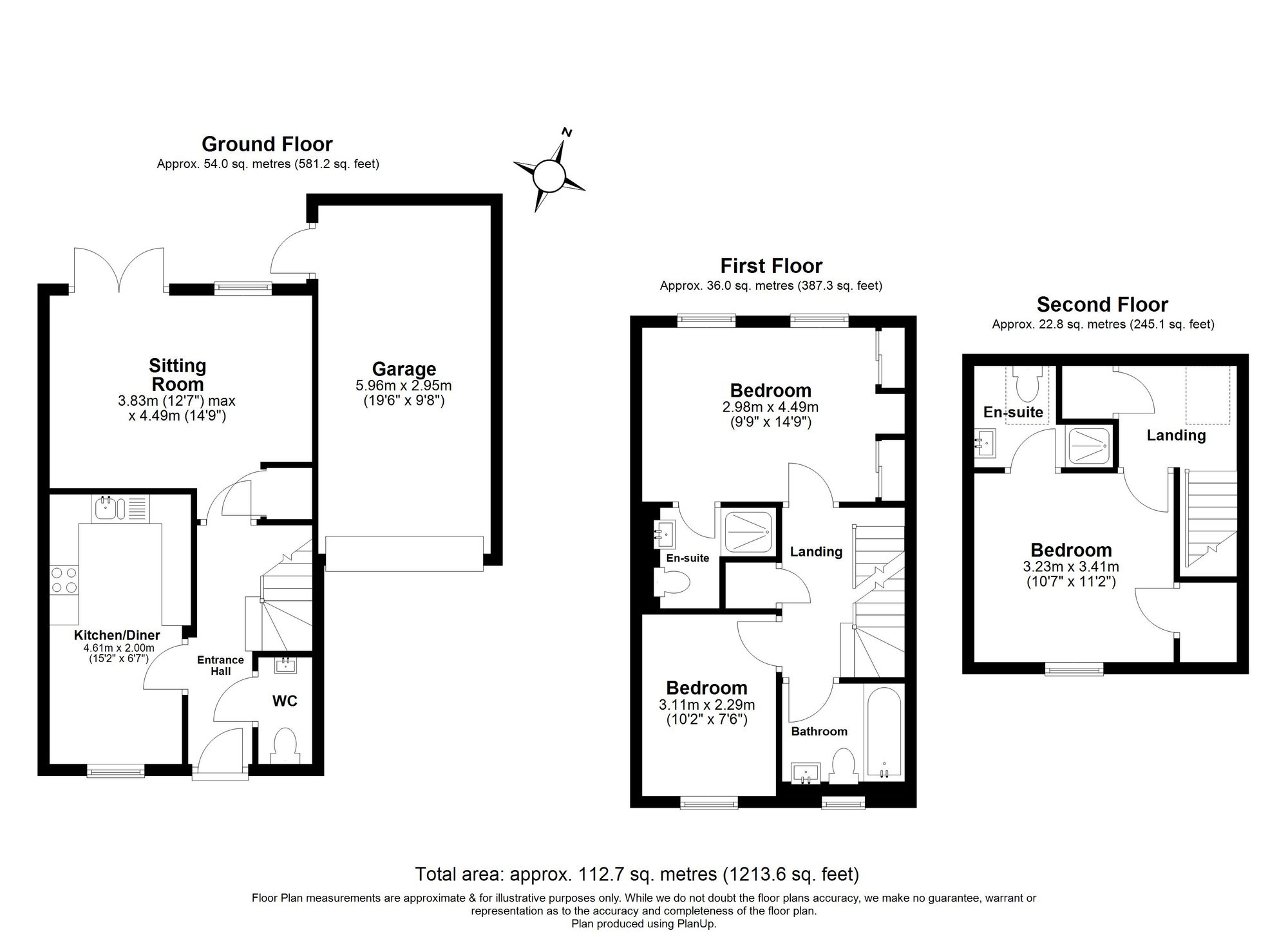 3 Bedroom House For Sale - Parry Rise, Biggleswade, SG18 Floor Plan