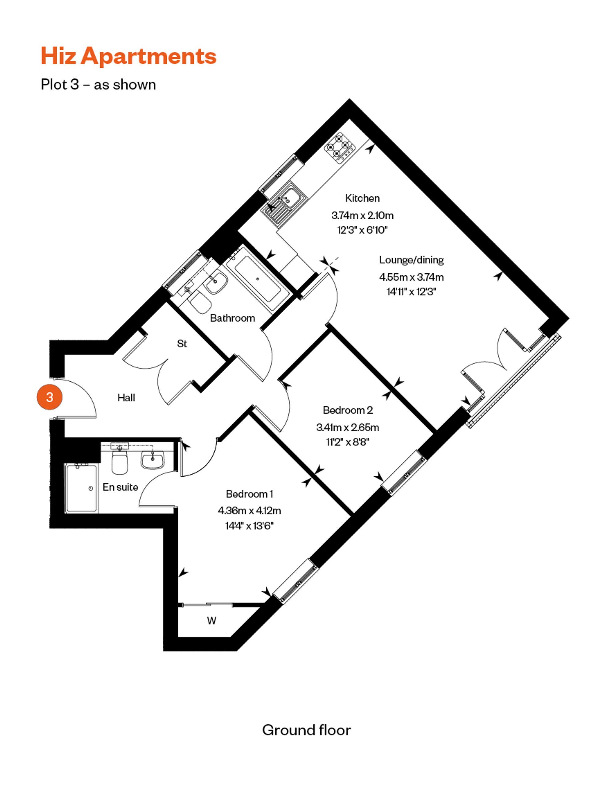 2 Bedroom Apartment For Sale - St Michaels Road, Hitchin, SG4 Floor Plan