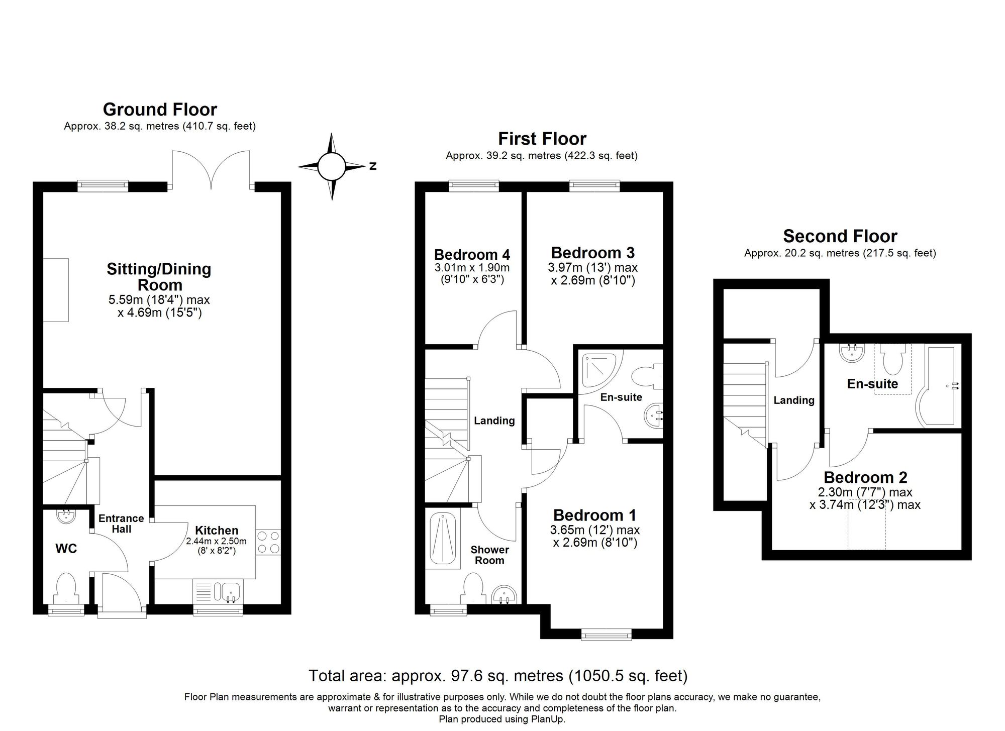 4 Bedroom House For Sale - Coppice Mead, Stotfold, SG5 Floor Plan