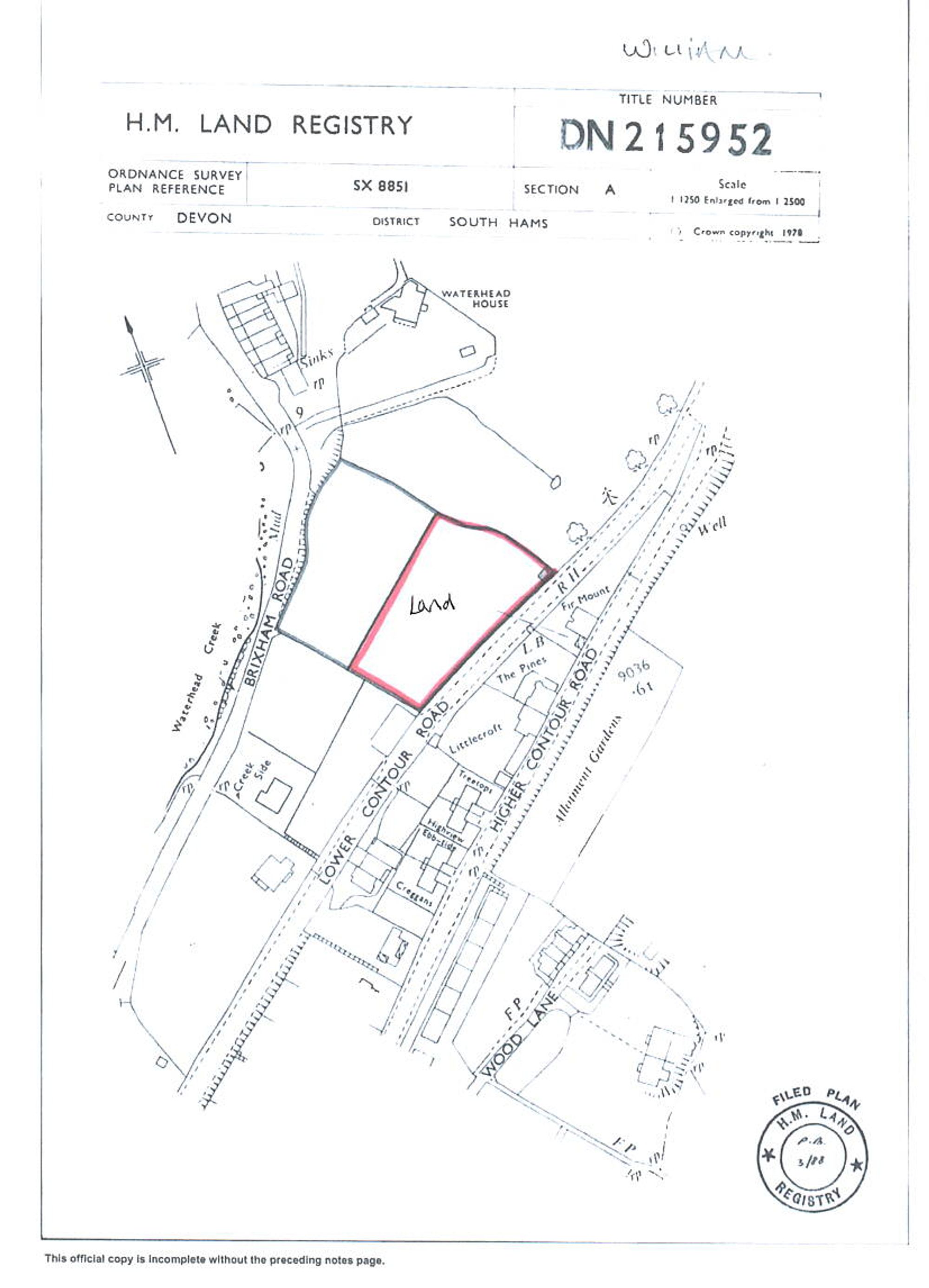 Land, Kingswear, Dartmouth floorplan