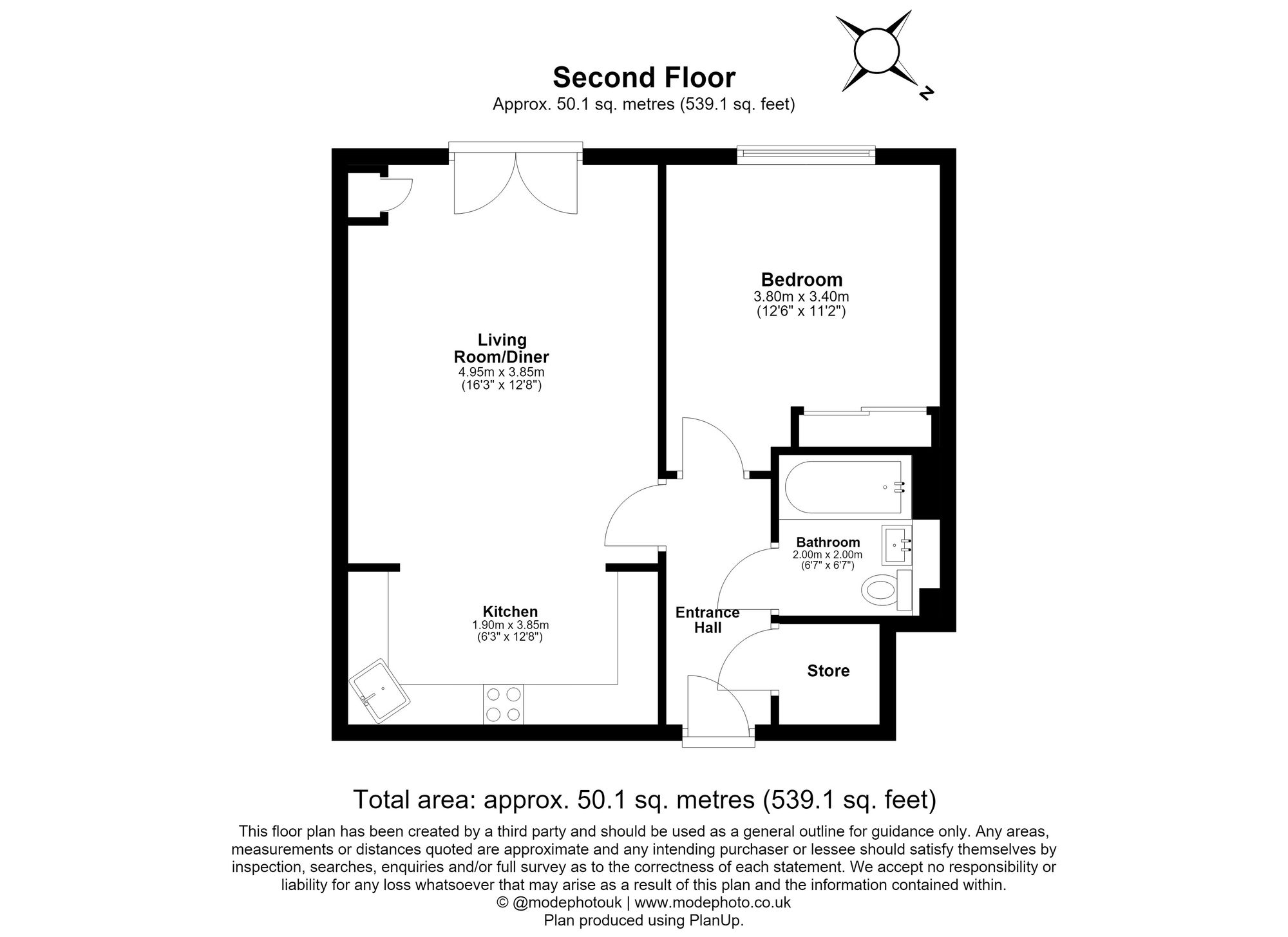 1 Bedroom Flat For Sale - Cooks Way, Hitchin, SG4 Floor Plan