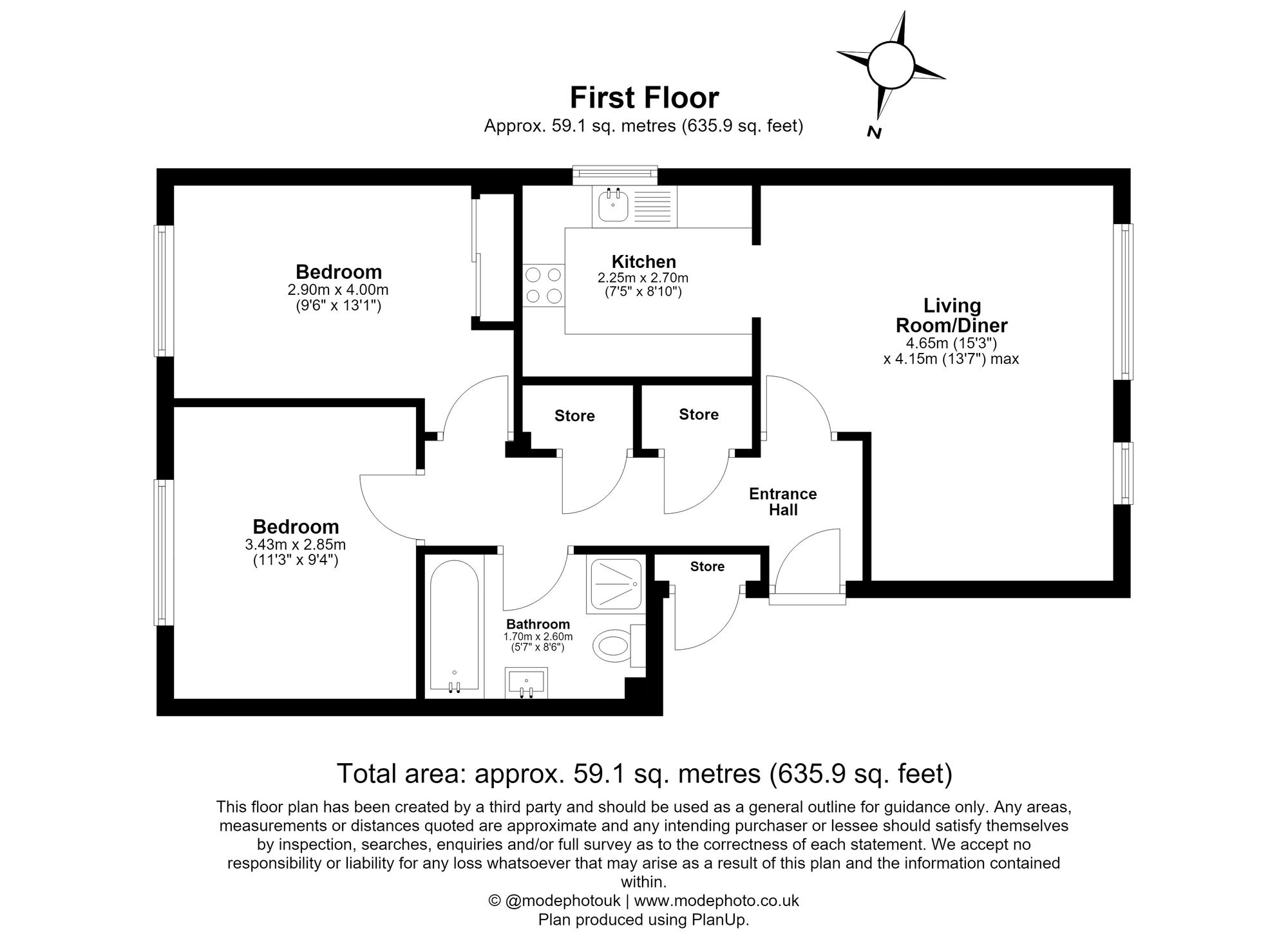 2 Bedroom Apartment For Sale - Bedford Road, Chestnut Court Bedford Road, SG5 Floor Plan