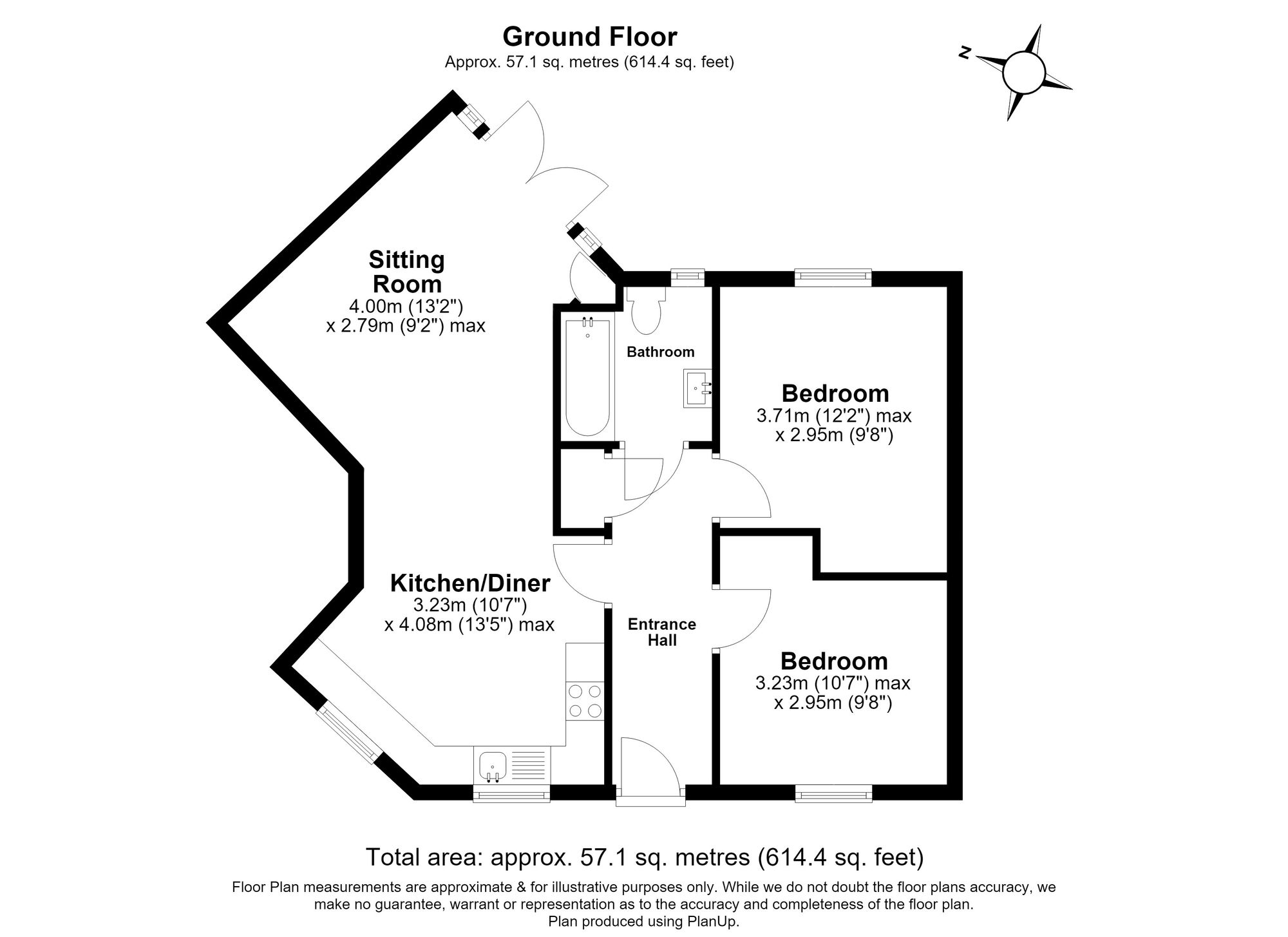 2 Bedroom Apartment For Sale - Belpaire Close, Lower Stondon, SG16 Floor Plan