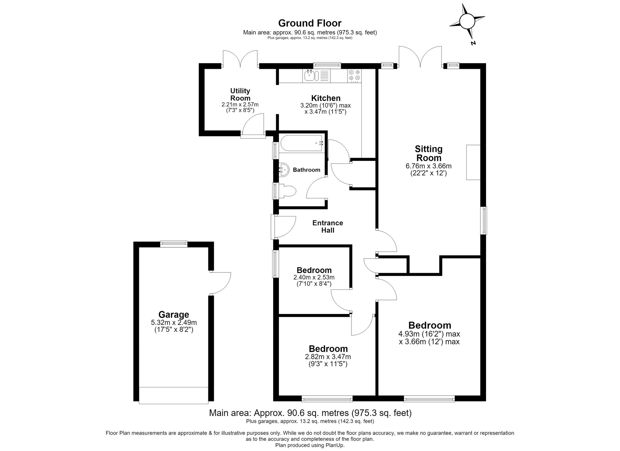 3 Bedroom Bungalow For Sale - Mowbray Crescent, Stotfold, SG5 Floor Plan